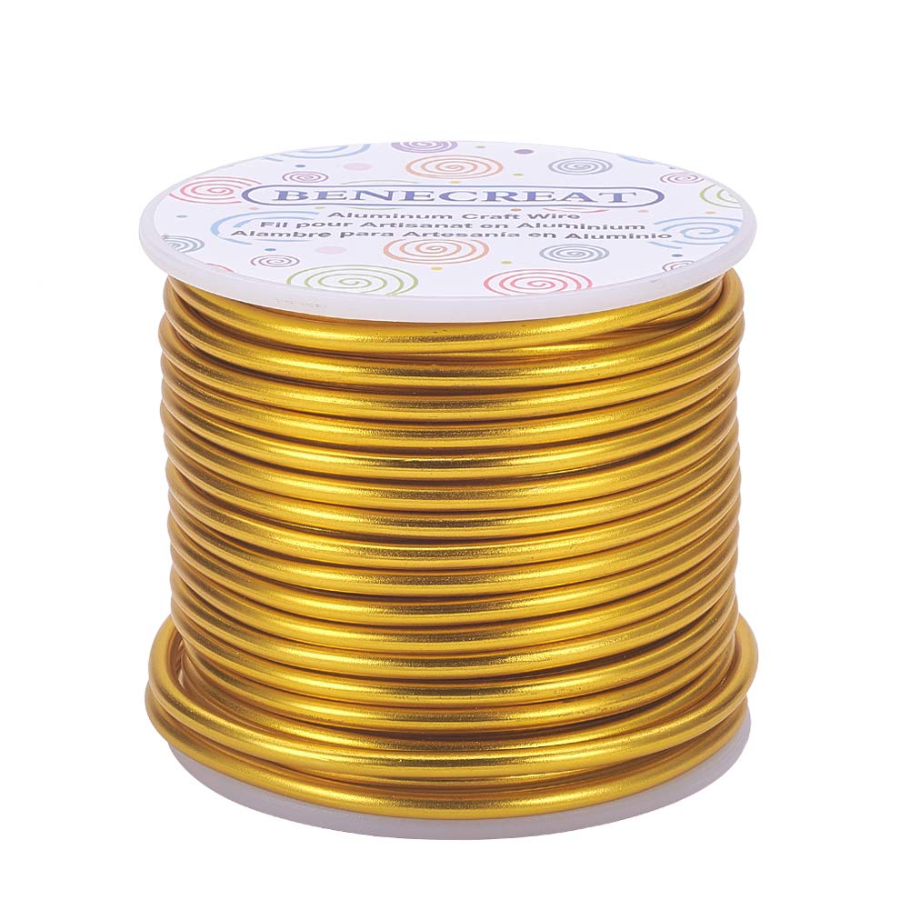 BENECREAT 9 Gauge Jewelry Craft Aluminum Wire 55 Feet Bendable Metal Sculpting Wire for Halloween Craft Floral Model Skeleton Making (Black, 3mm)