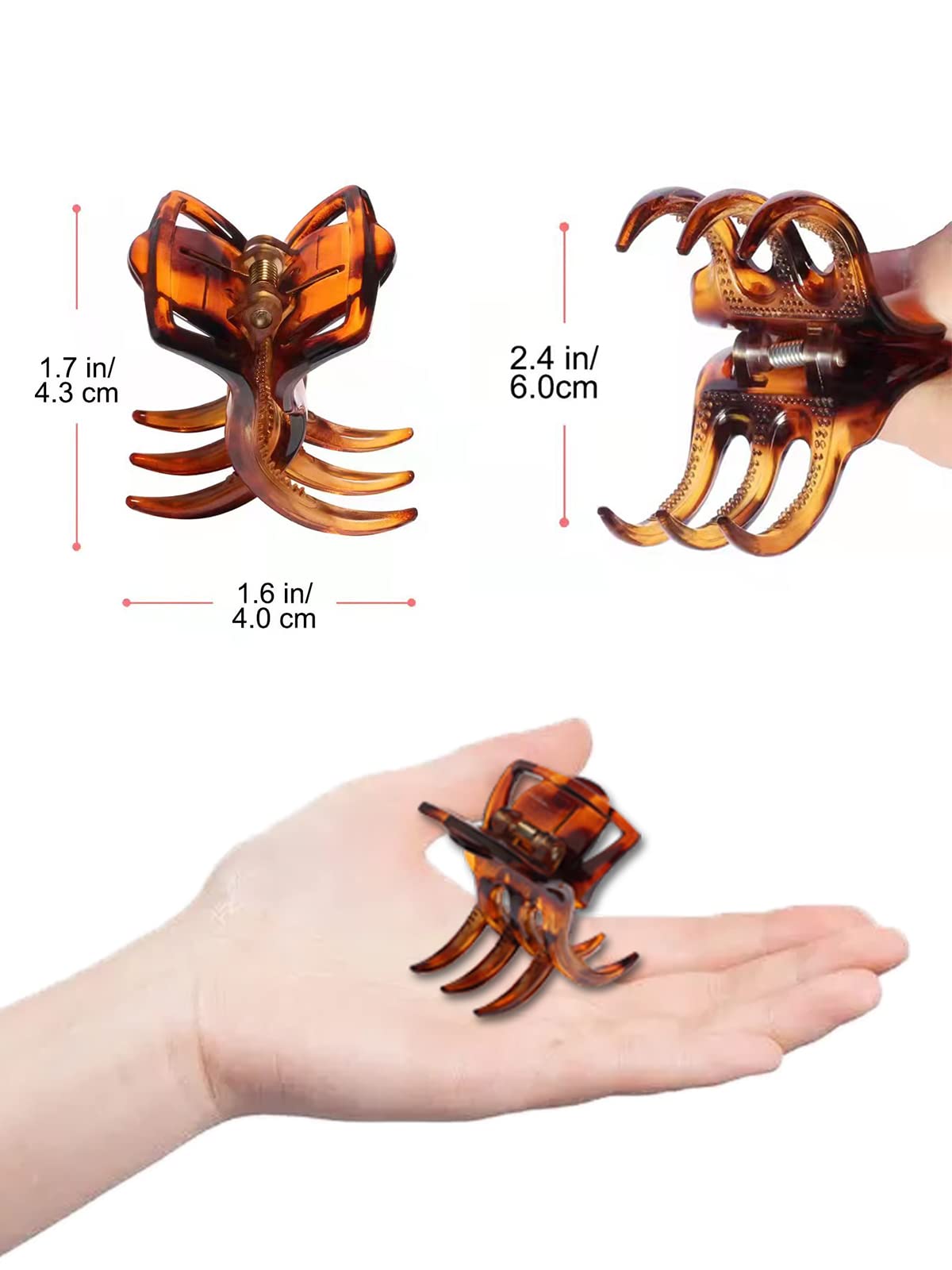 6 Pieces Morhom Jaw Clips, 1.3 Inch Hair Claw Clips for Thick or Medium Hair