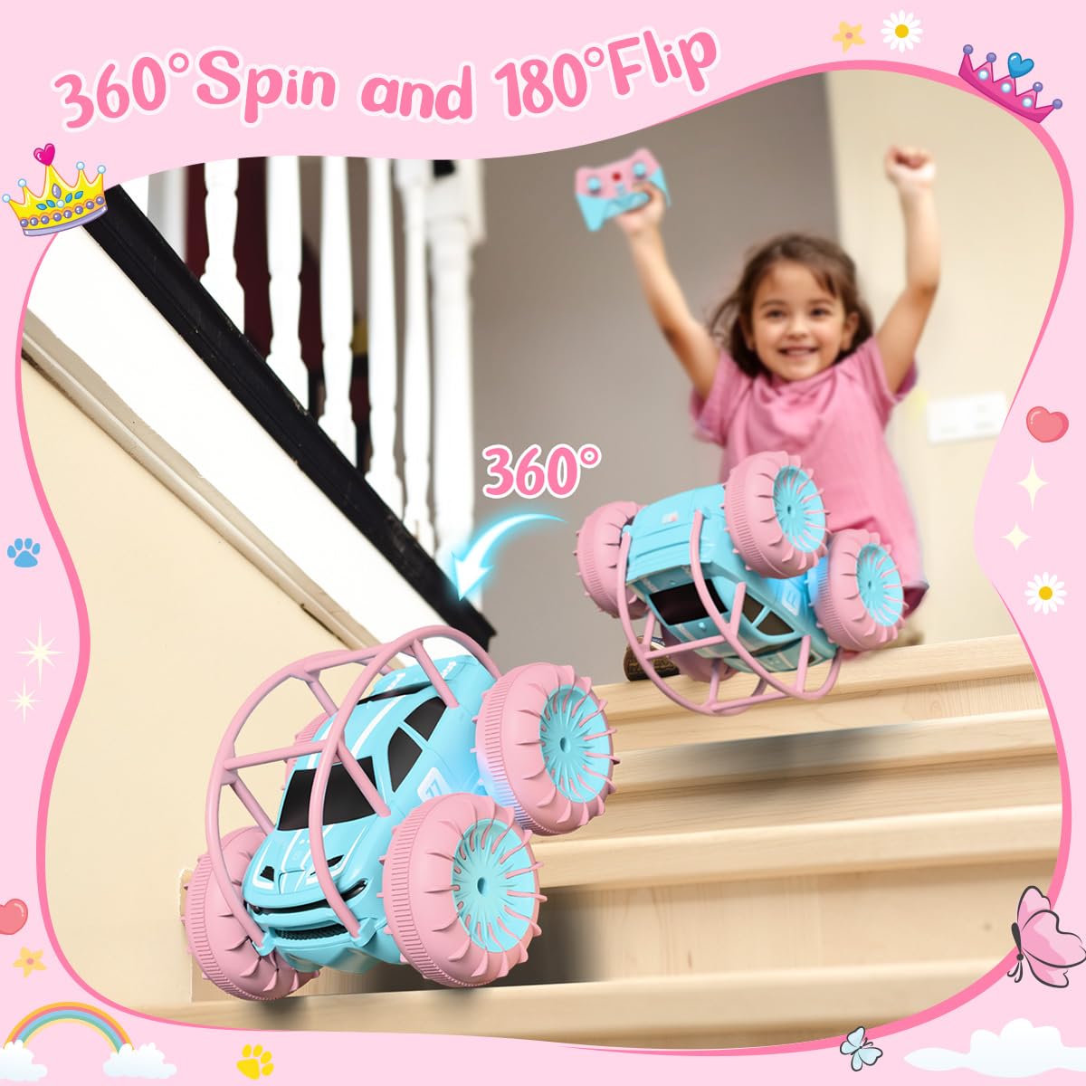 MaxTronic Amphibious Remote Control Car,Rechargeable RC Cars Toy 360° Flips Rotation Stunt Crawler 15KM/H 4WD All Terrain Outdoor Indoor Toy for Kids Boys Girls 3-12