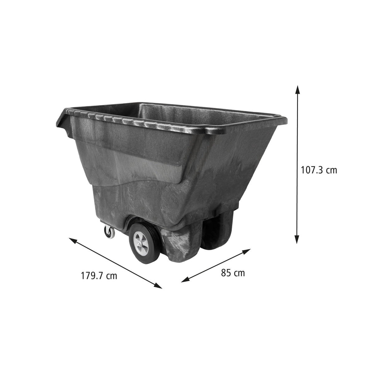 Rubbermaid Commercial Products Tilt Truck, 1 Cu Yd, 2100lb Cap, Black