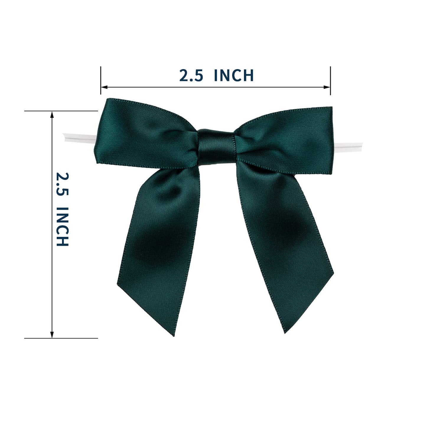 7Rainbows 50pcs Boutique 1.5" Black Satin Ribbon Mini Bows for Craft Sewing Scrapbooking Wedding and Gift Wrapping