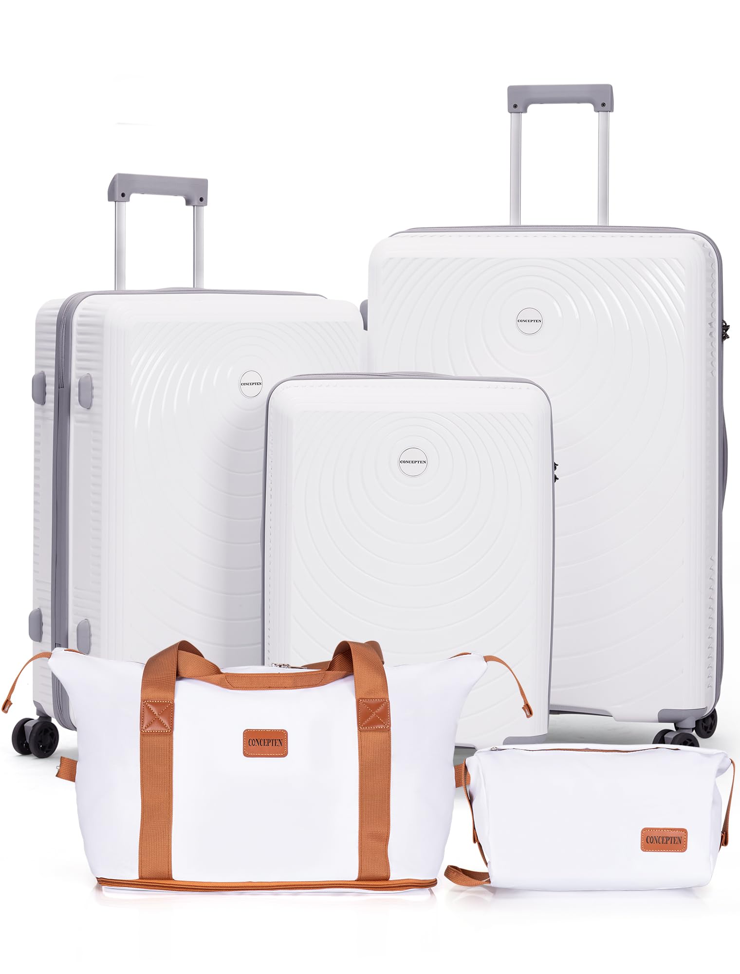 CONCEPTEN Luggage Sets,Suitcases with Wheels, Hardshell Suitcase Set, PP Carry on Luggage Set with TSA Lock, Travel Luggage (Black, Bag Type)