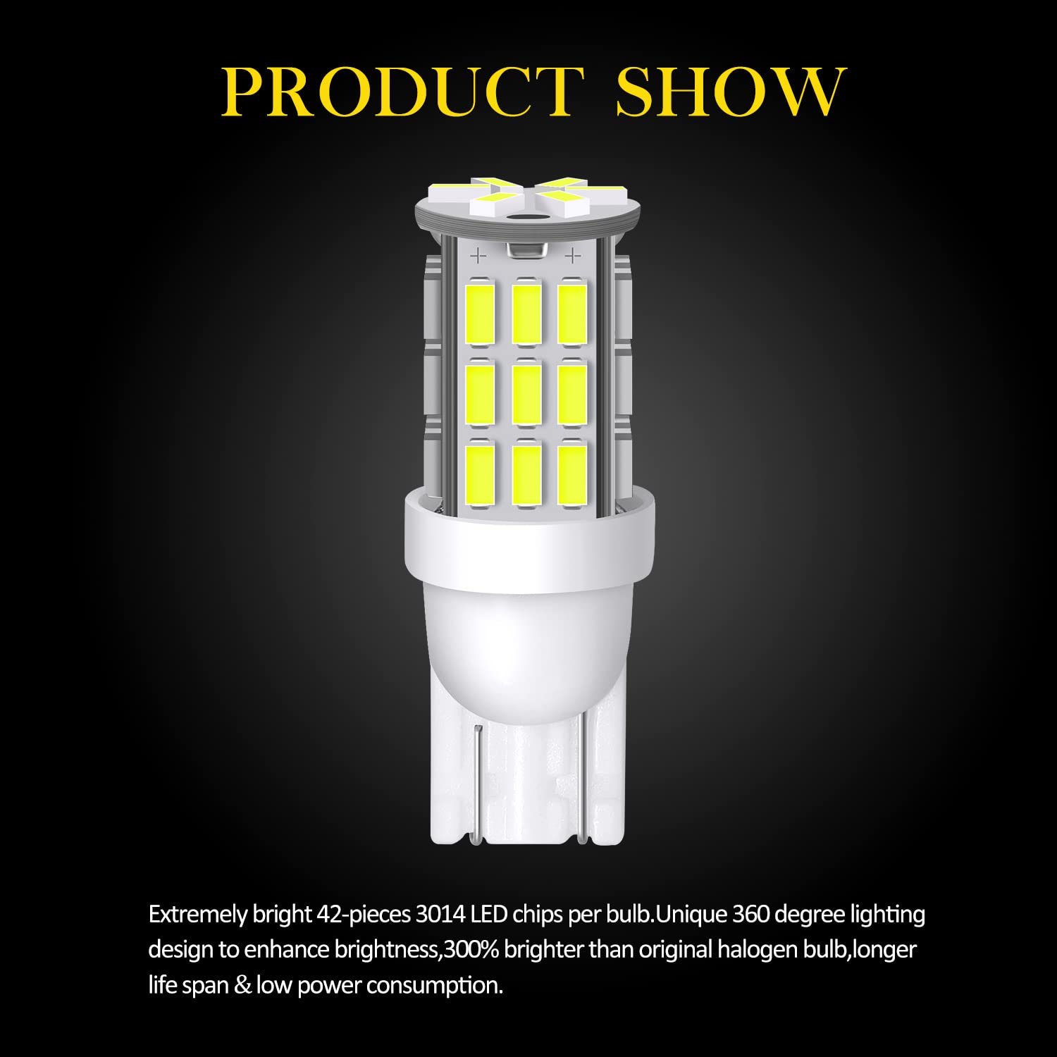 T10 921 194 168 LED Bulbs Cool White 20-Packs, Super Bright 3014 42-SMD LED Replacement 12 Volt RV Camper Trailer Boat Trunk Interior Dome Map License Lights, Backup Reverse Lights