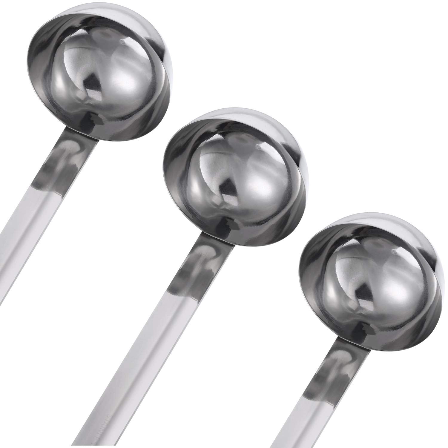 meekoo 1 Pieces Stainless Steel Ladle Soup Handle Ladle with Pouring Rim for Kitchen Cooking Soup Sauce (1 oz)