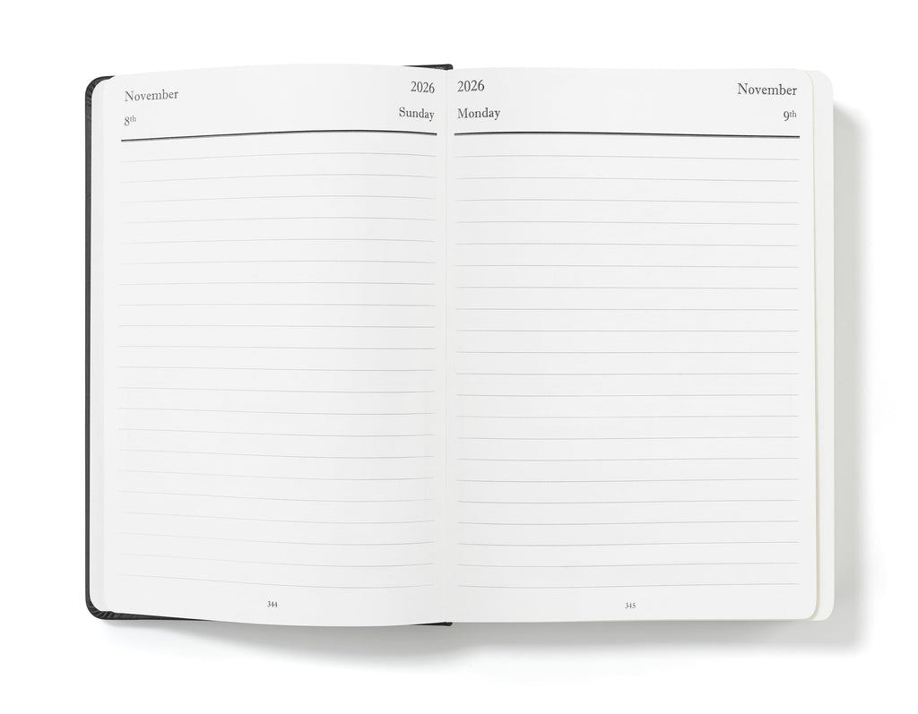 Wykeham's Executive 2026 Daily Journal Planner – US Public Holidays & Format – Customization Available (Brown, 6" x 4.5")