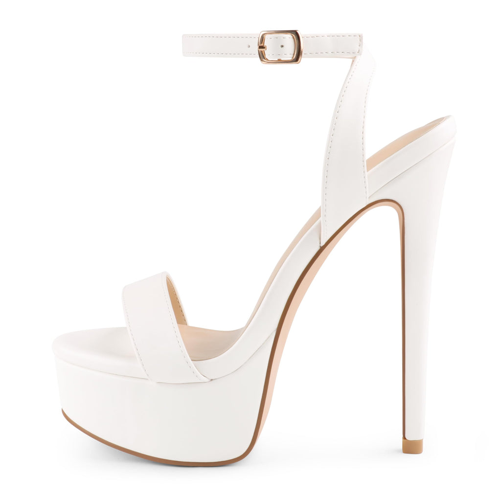 MERUMOTE Women's Platform Heels Sky High Heel Sandals Party Bridal Evening Shoes