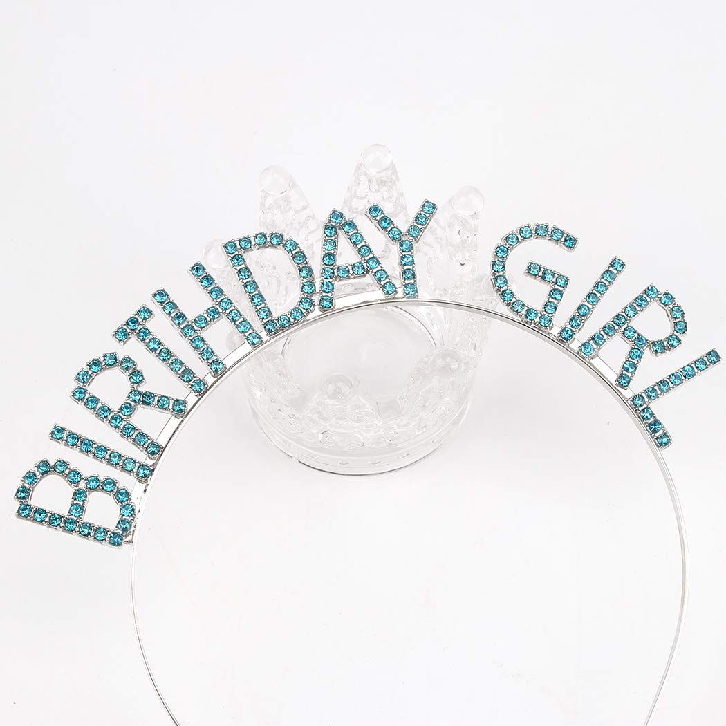 AOPRIE Birthday Girl Headband - Baroque Tiara for Women & Girls, Princess Crown Rhinestone Accessory