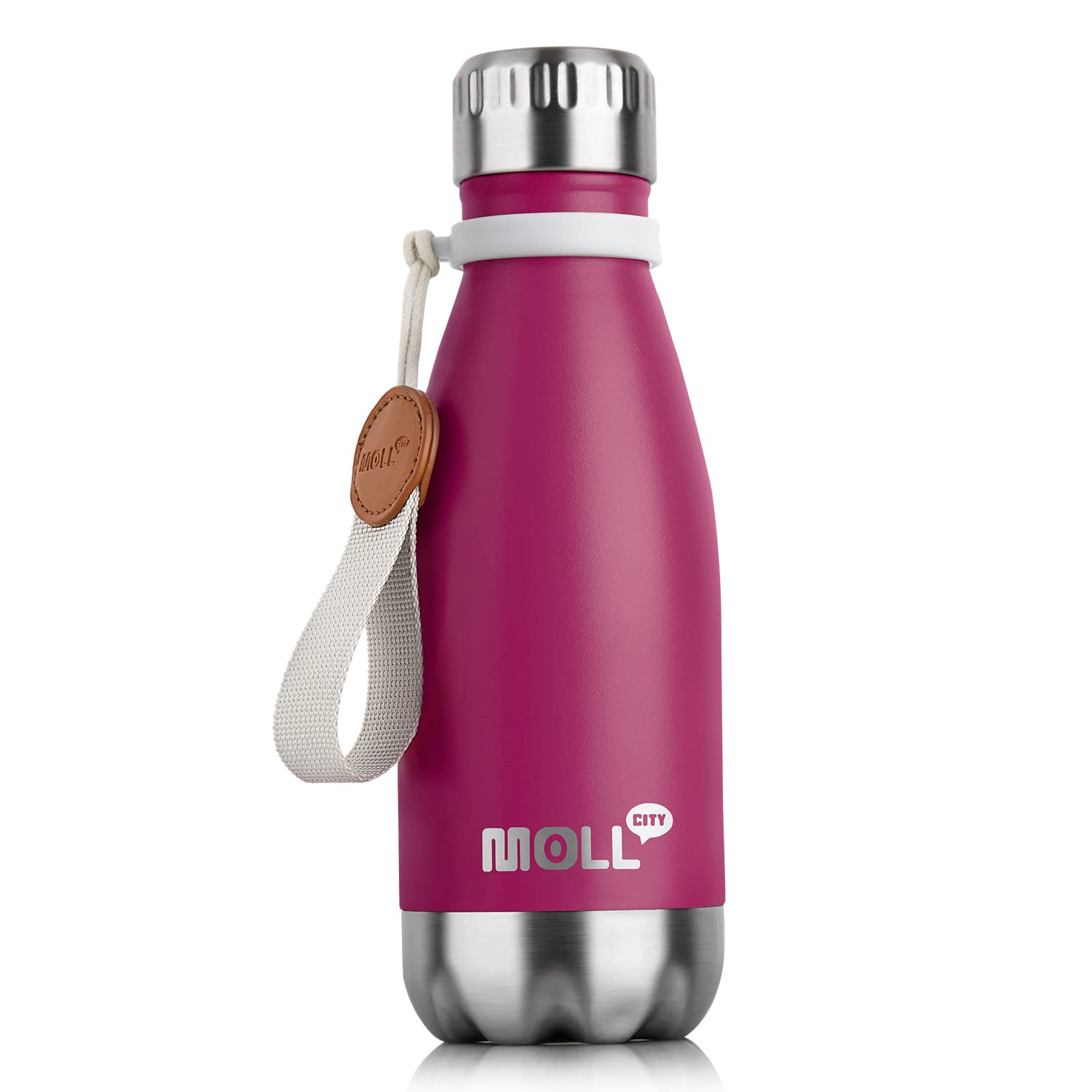 9 oz Water Bottle for Kids-Small Stainless Steel Water Bottle for School Vacuum Insulated Metal Leak Proof Cola Shape Water Flask for Boys Girls(Baby Blue)