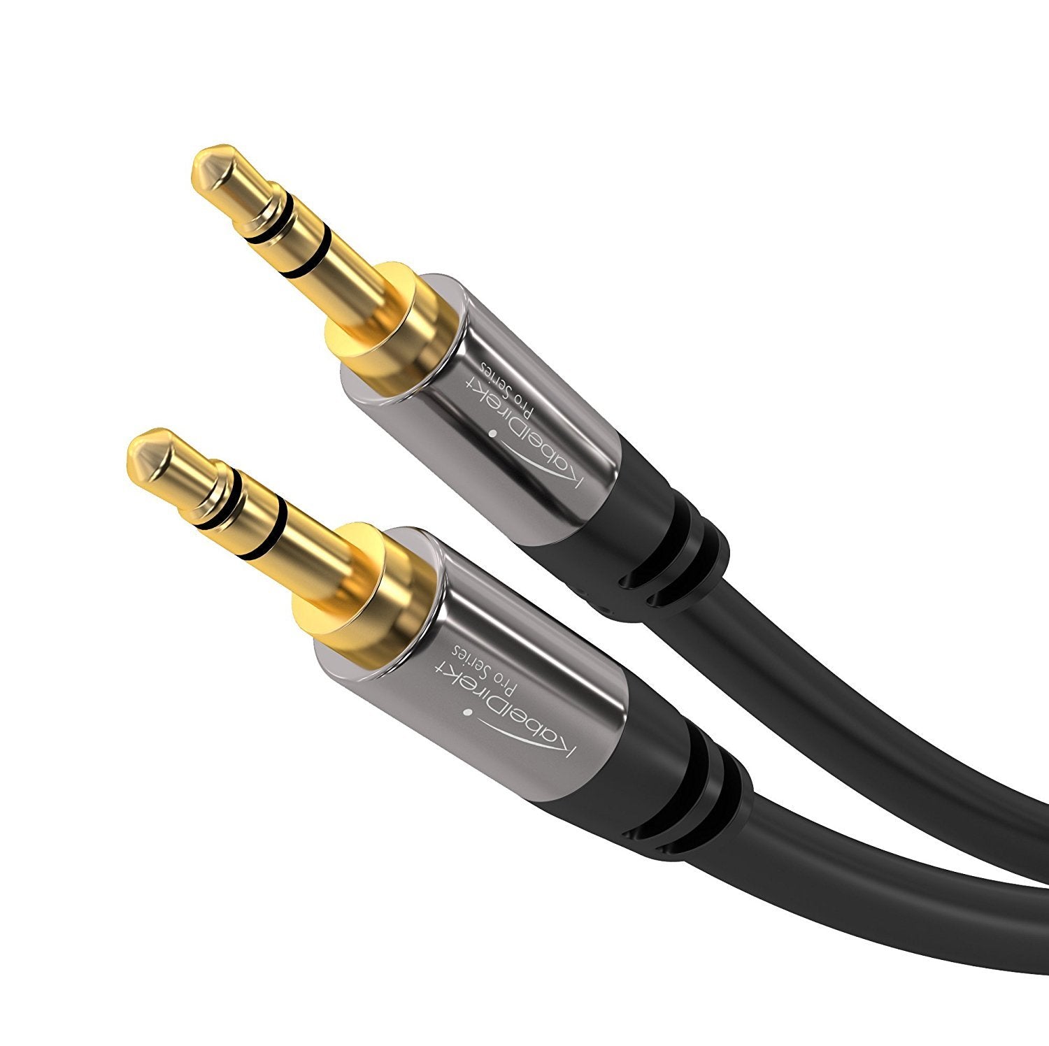 KabelDirekt – Aux Cable, Jack Cord & Audio 3.5mm Cable – 1ft – Available in 1.5-33ft – Suitable for Headphones – Mobile Phone – PC & Laptop Audio – Car – HiFi – Stereo, Black
