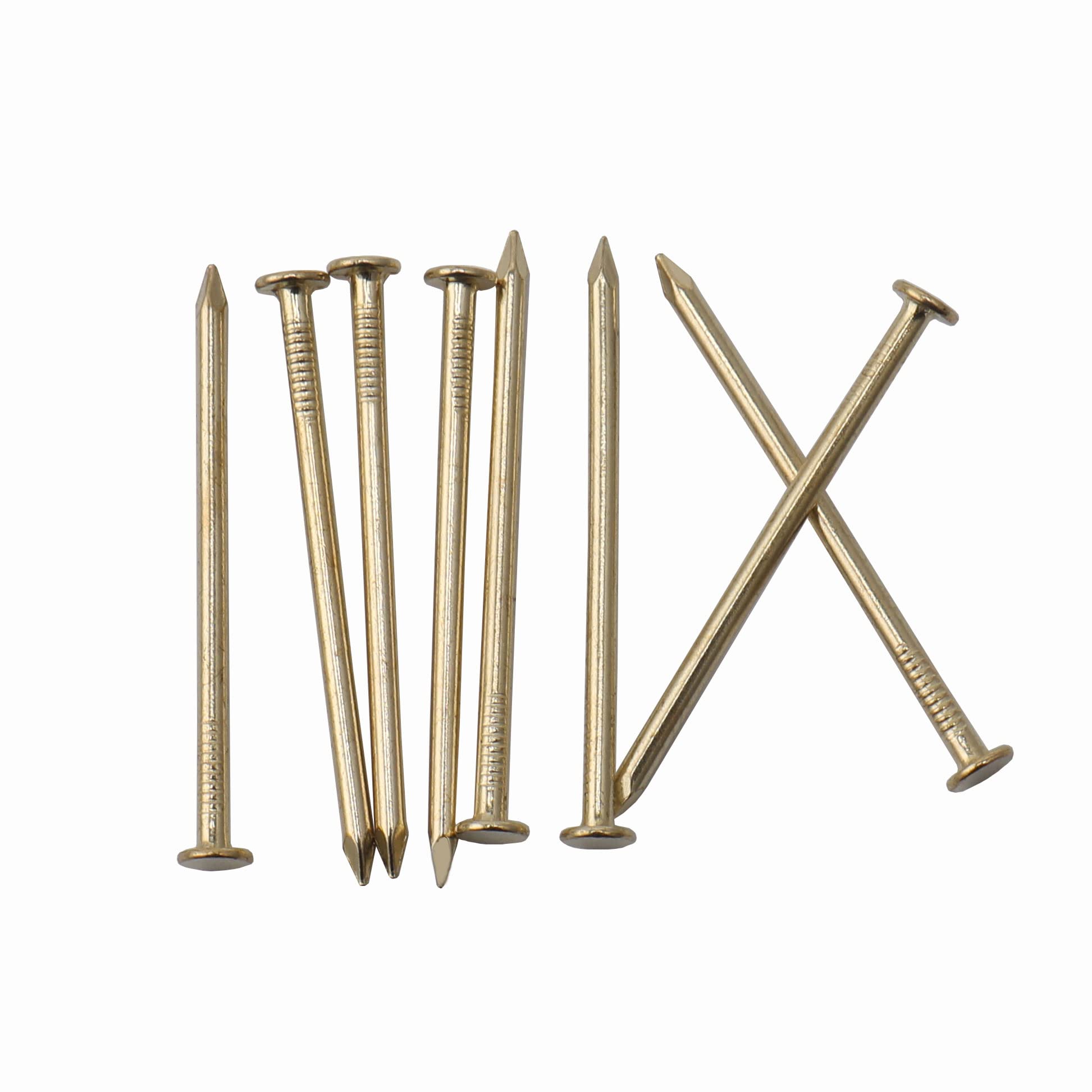 240pcs Gold Hardware Nails, 1-1/2” × 14 Ga Brass Plated Wood Nails, Nails for Hanging Wall Decor, Finishing Nails, Picture Hanging Nails, Wall Nails, Roofing Nails