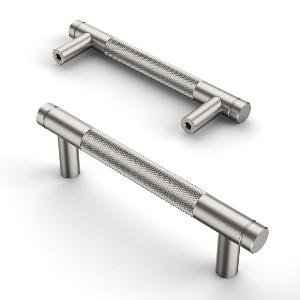 Asidrama 10 Pack 3 Inch(76mm) Matte Black and Champagne Bronze Cabinet Pulls Knurled Cabinet Handles Cupboard Handles Kitchen Cabinet Hardware for Cupboard Drawer Pulls