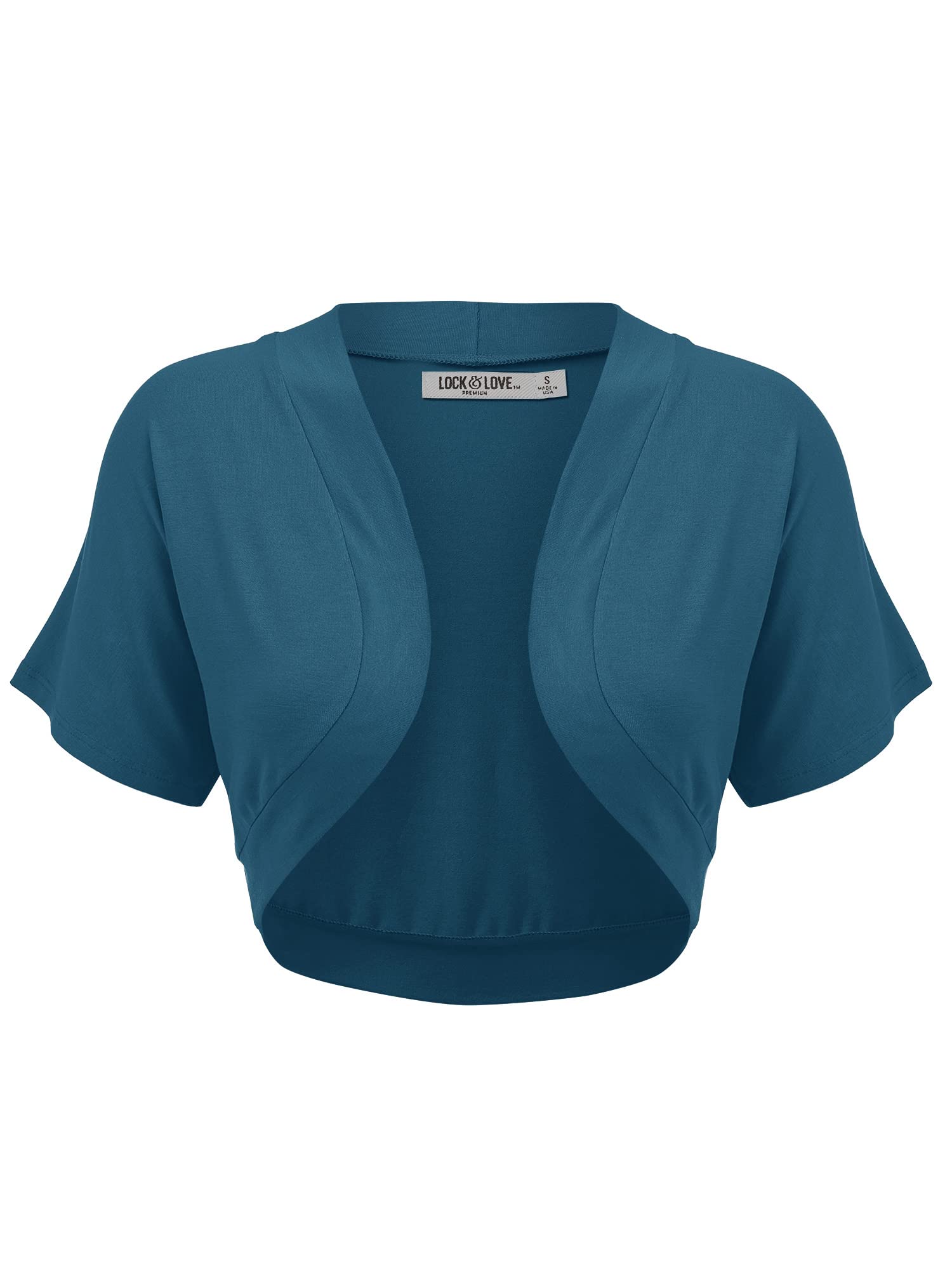 Lock and Love Women's Versatile Open Front Lightweight Short Sleeve Bolero Shrug