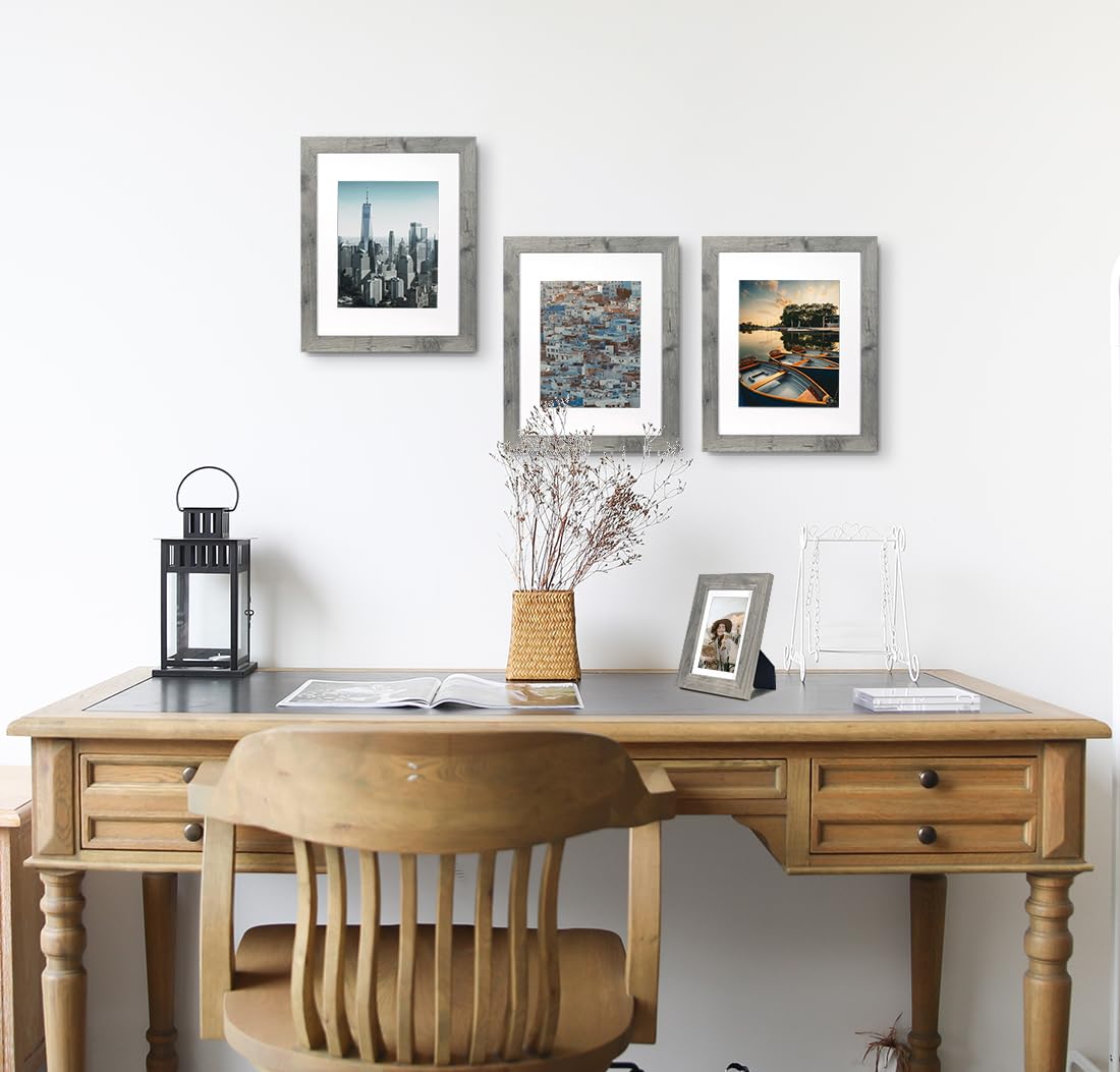5x7 Picture Frame Gold, Display 5x7 without Mat or 4x6 with Mat, Wall Gallery Photo Frames