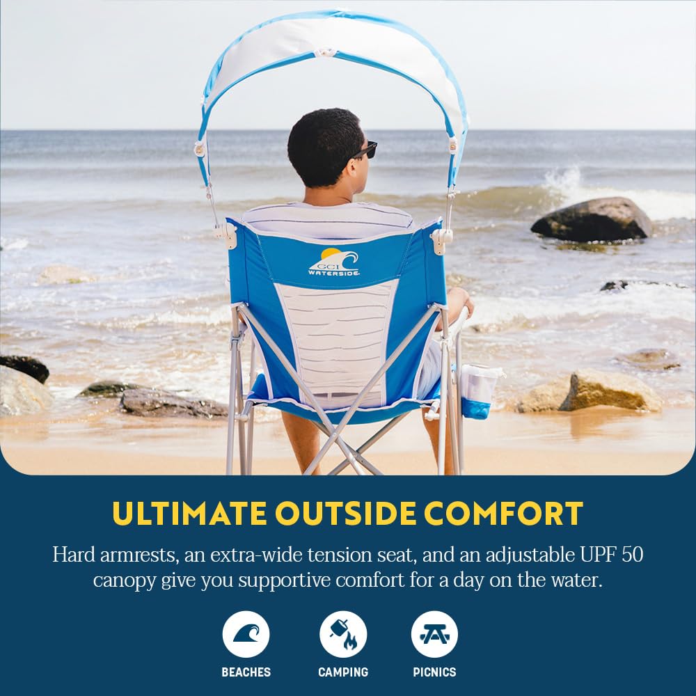 GCI Outdoor Comfort Pro Rocker Camping Chair | Portable Folding Rocking Chair with Durable Armrests & Drink Holder — Blush