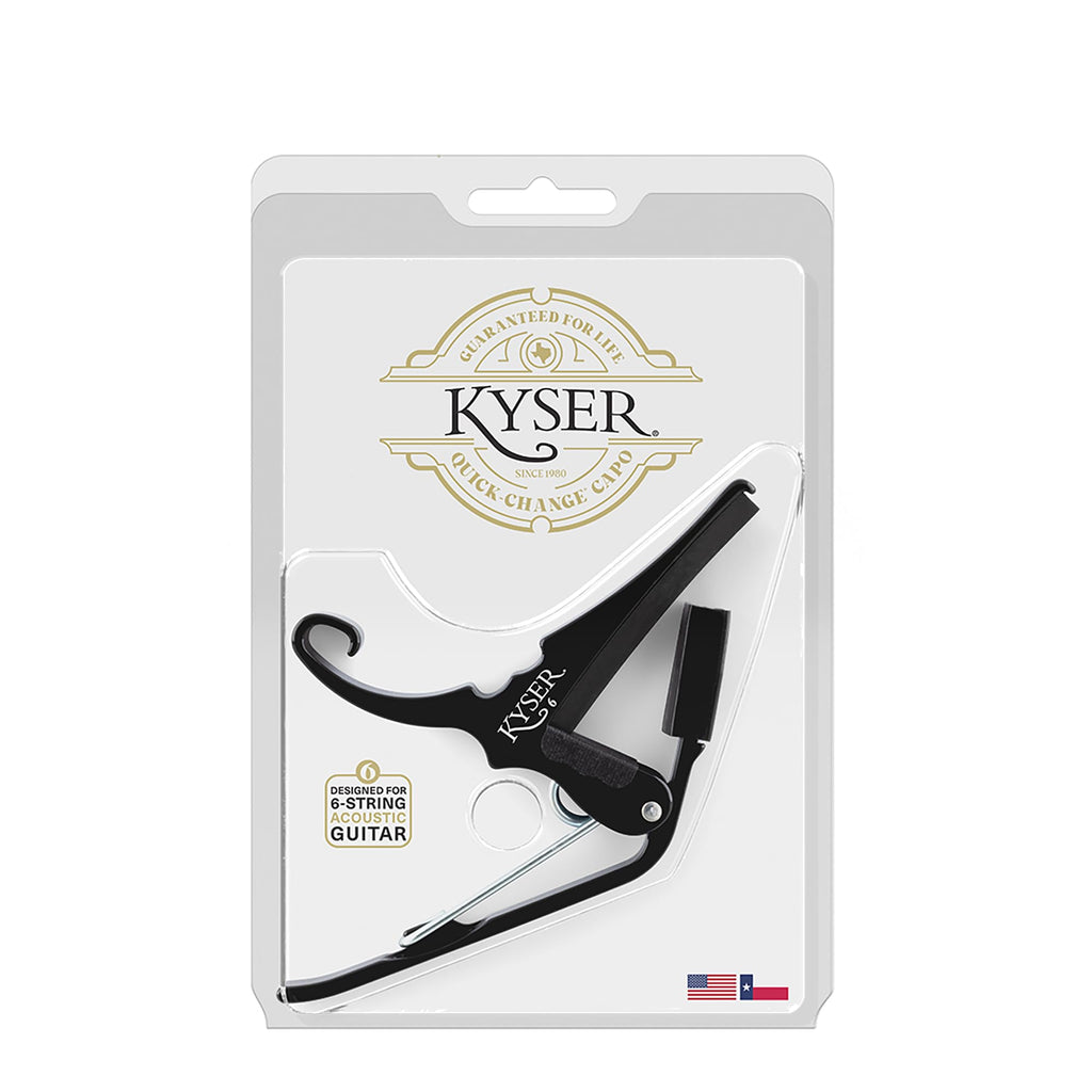 Kyser Musical Products Quick-Change Guitar Capo, KG6ABA, Abalone - For 6-String Acoustic Guitars, Made in USA, Quality, Strong, Lightweight, Quick & Easy Key Changes, Innovative, Perfect Fit