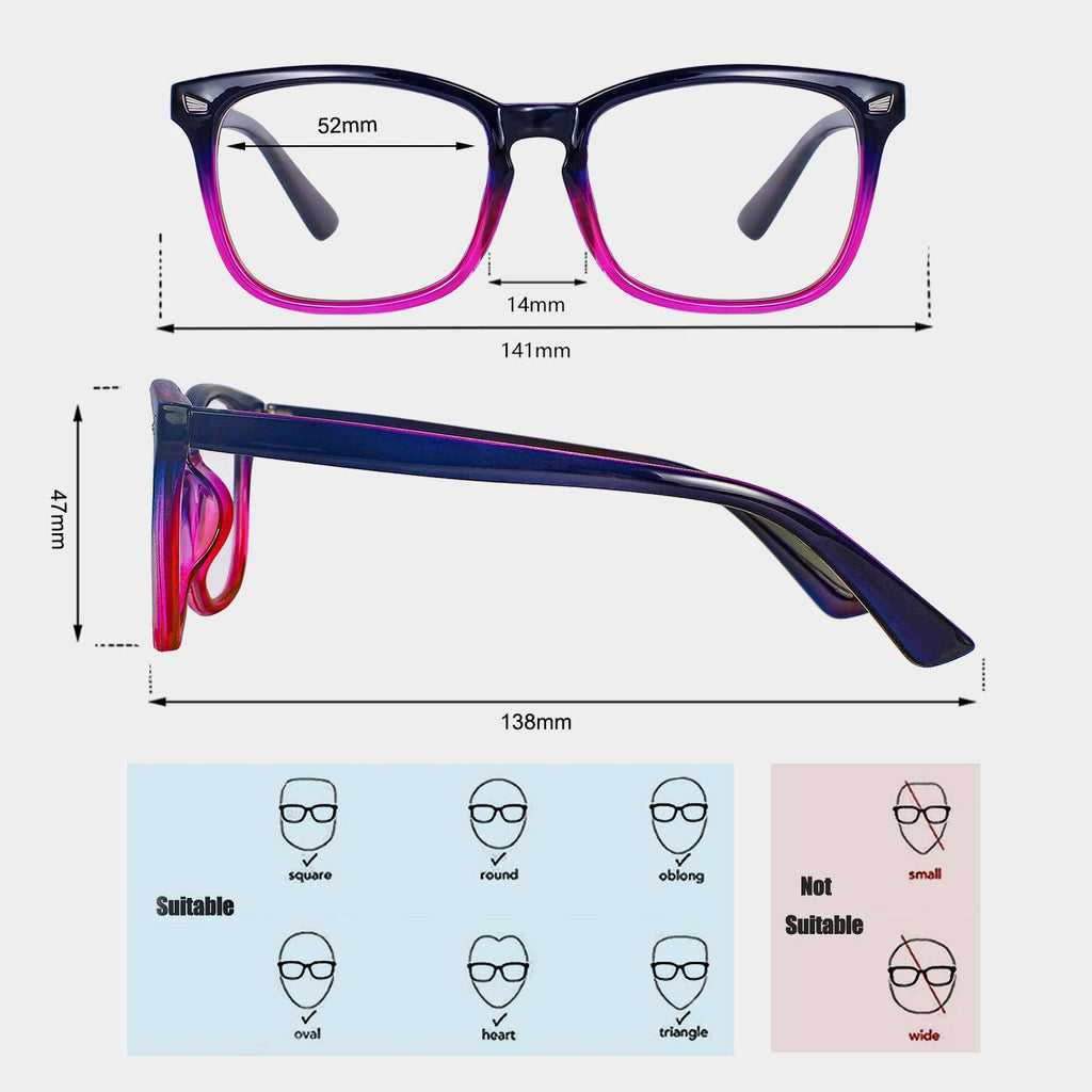 MAXJULI Blue Light Blocking Glasses,Computer Reading/Gaming/TV/Phones Glasses for Women Men(Transparent)