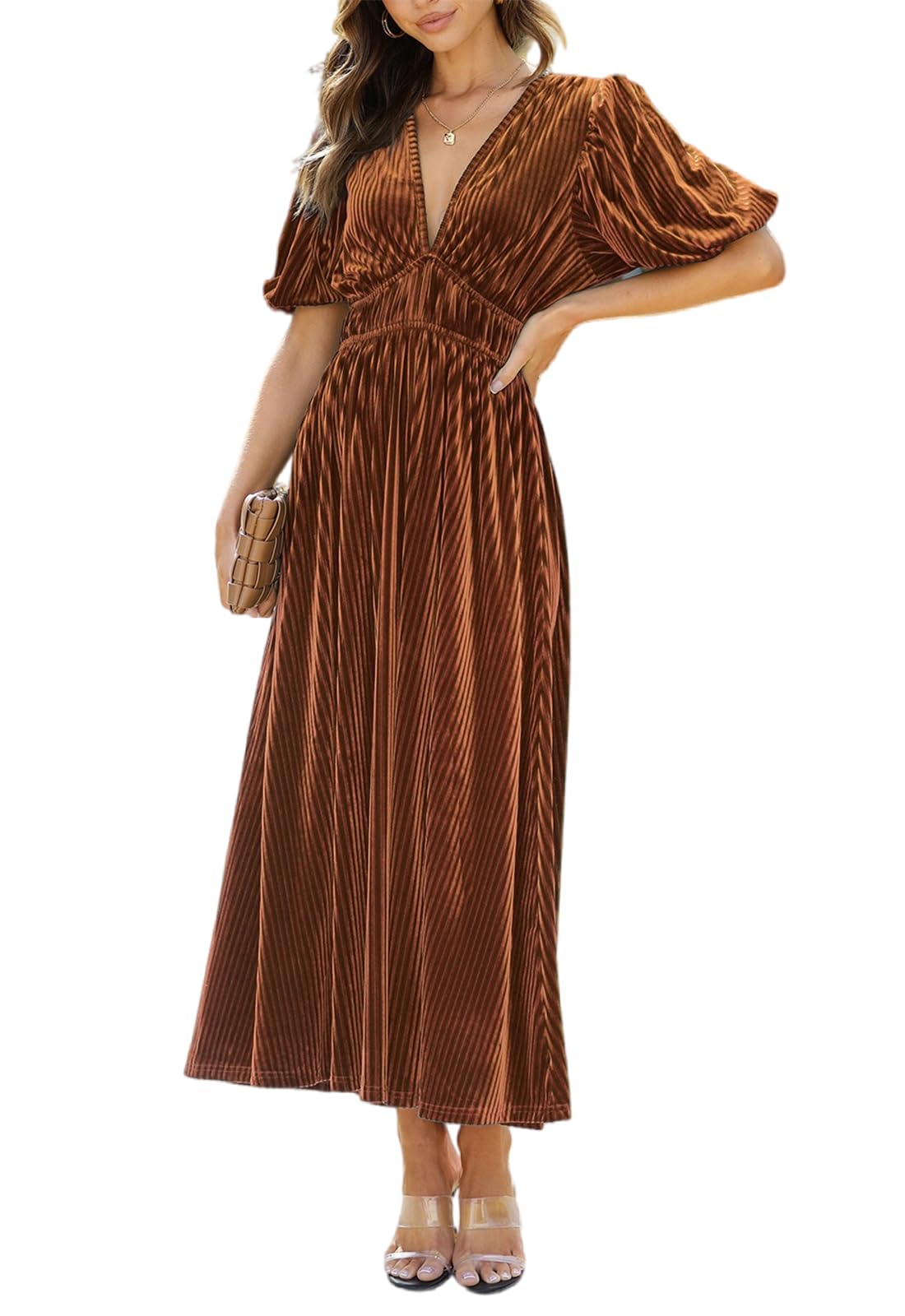Sissyaki Women's Velvet Formal Dresses for Wedding Guest 2025 Fall Winter Dress
