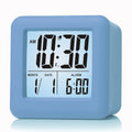 Plumeet Digital Alarm Clock Kids Clock with Snooze and White Nightlight - Easy Setting Travel Alarm Clocks Display Time, Date, Alarm - Ascending Sound - Battery Powered (Baby Blue)