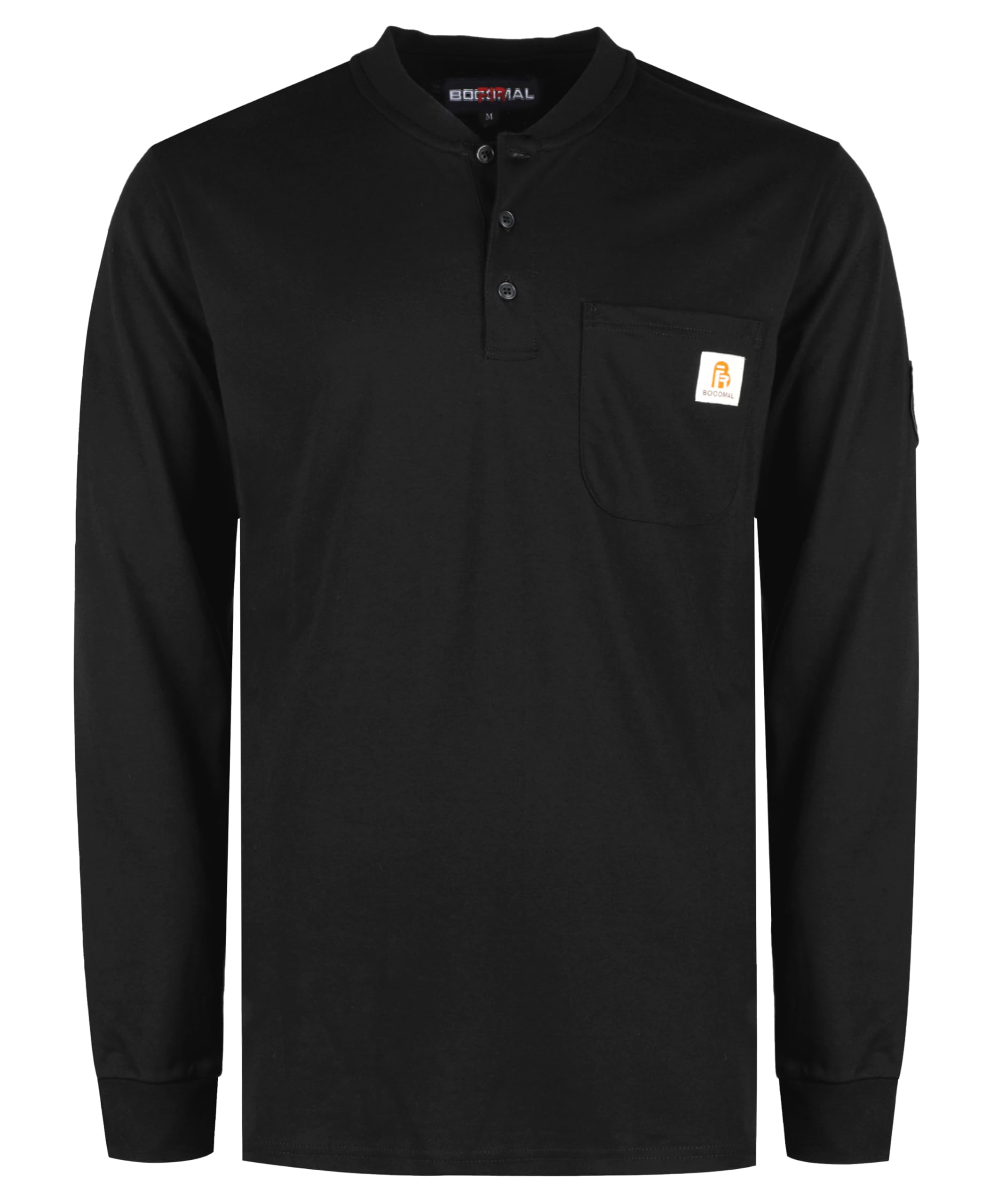 BOCOMAL FR Shirts Flame Resistant Shirt 5.5oz 100% Cotton Light Weight CAT2 Fire Retardant Henley Shirts