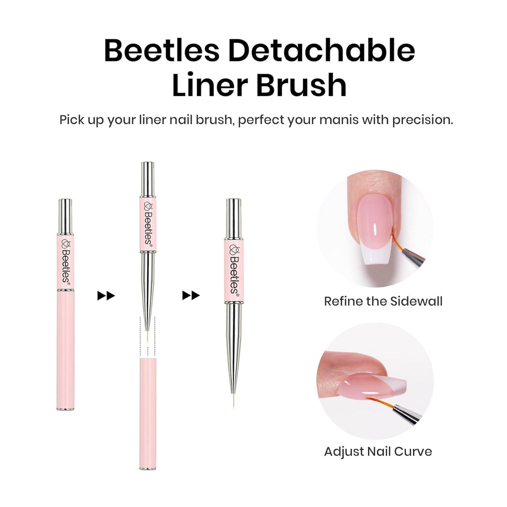 Beetles 2Pcs 15ml Gel Base and Top Coat Set - Upgrade No Wipe Extra Glossy Top Coat Finish for Gel Nail Polish, Soak Off UV/LED Lamp Needed, Essentials for Long-Lasting Manicure Kit
