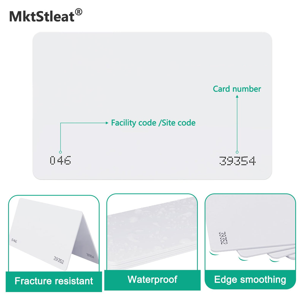 50pcs26 Bit Proximity CR80 Cards, Weigand Prox Blank Printable Swipe Cards Compatable with ISOProx 1386 1326 H10301 Format Readers. Works with The vast Majority of Access Control Systems