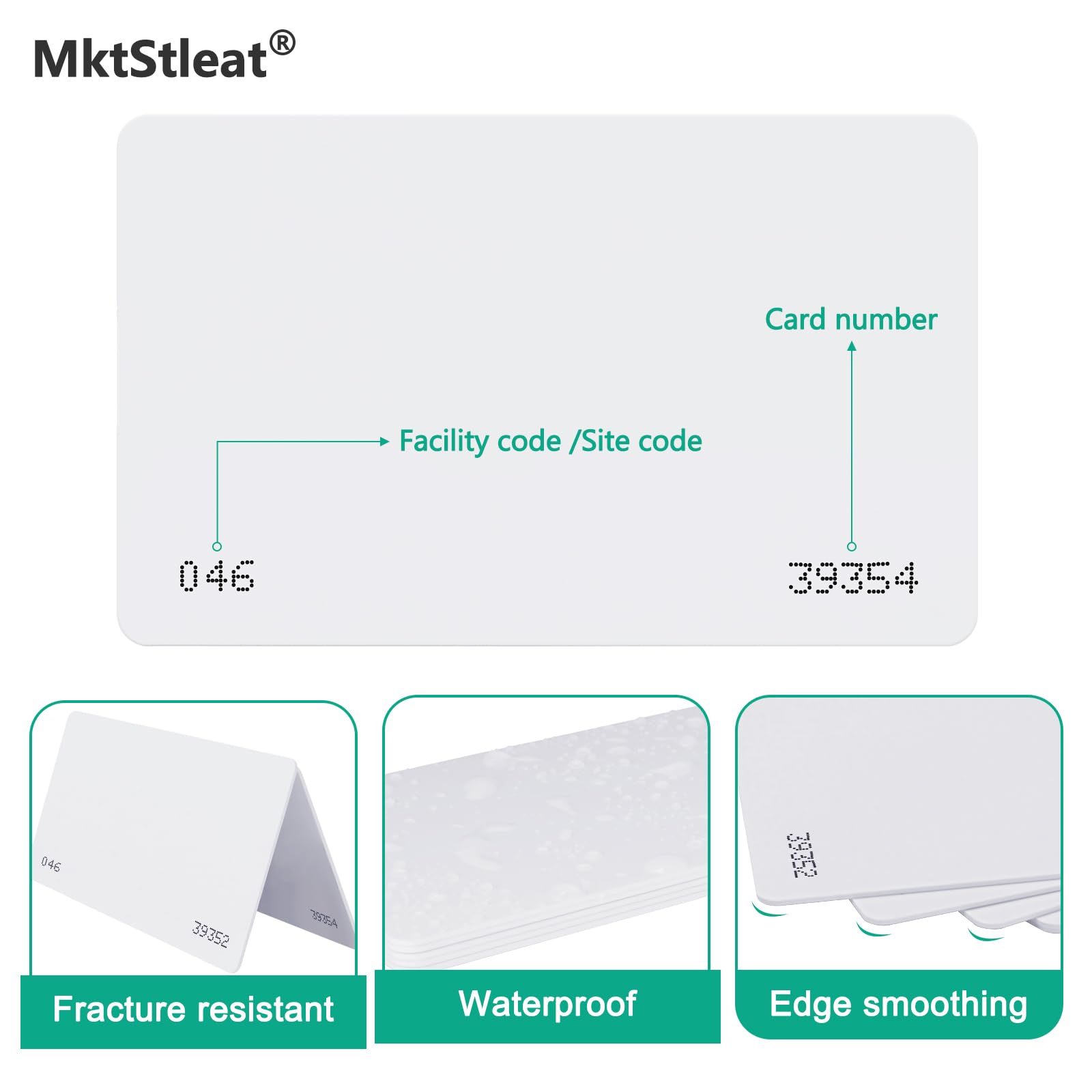 50pcs26 Bit Proximity CR80 Cards, Weigand Prox Blank Printable Swipe Cards Compatable with ISOProx 1386 1326 H10301 Format Readers. Works with The vast Majority of Access Control Systems