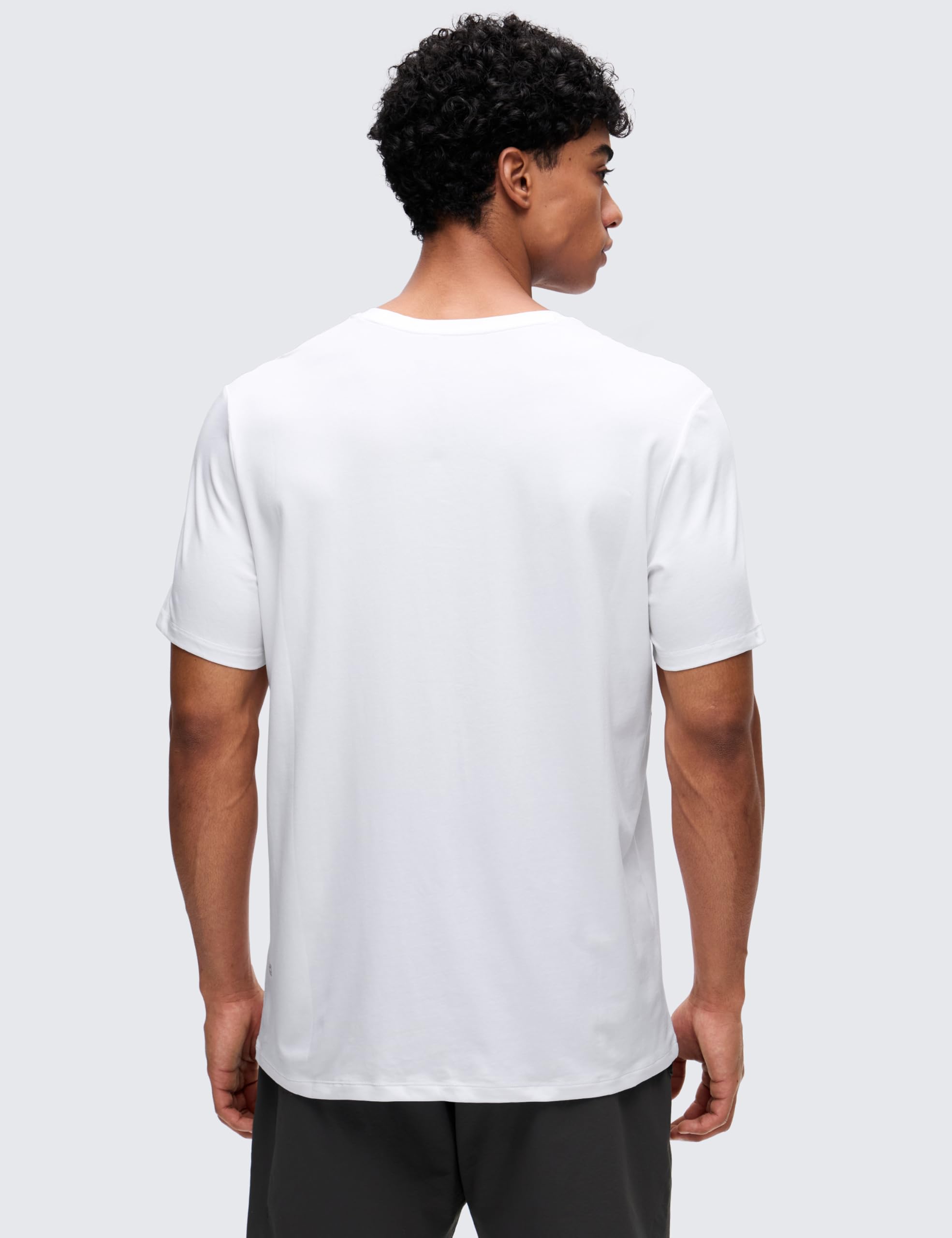CRZ YOGA Pima Cotton Shirts for Men - Short Sleeve Casual Crewneck T-Shirts Breathable Workout Daily Tee Tops
