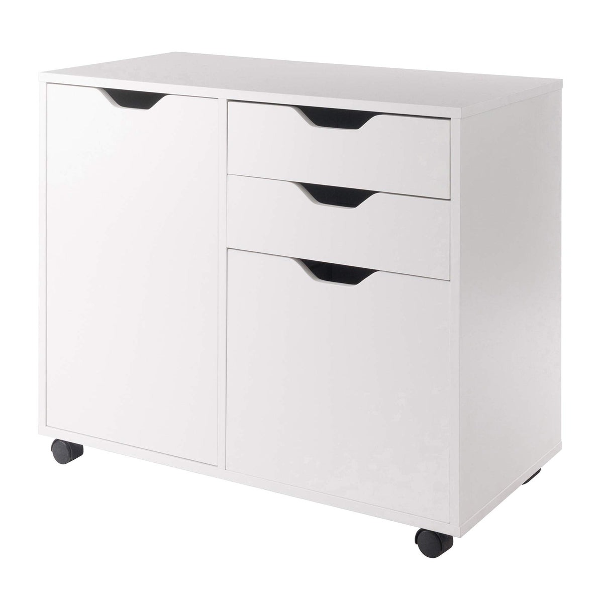 Winsome Halifax Mobile Storage Cabinet with Doors & Drawers, Stylish & Functional Home Storage Cabinet for Filing, Kitchen Organization, Moveable Furniture for Office, Dorms, Apartments