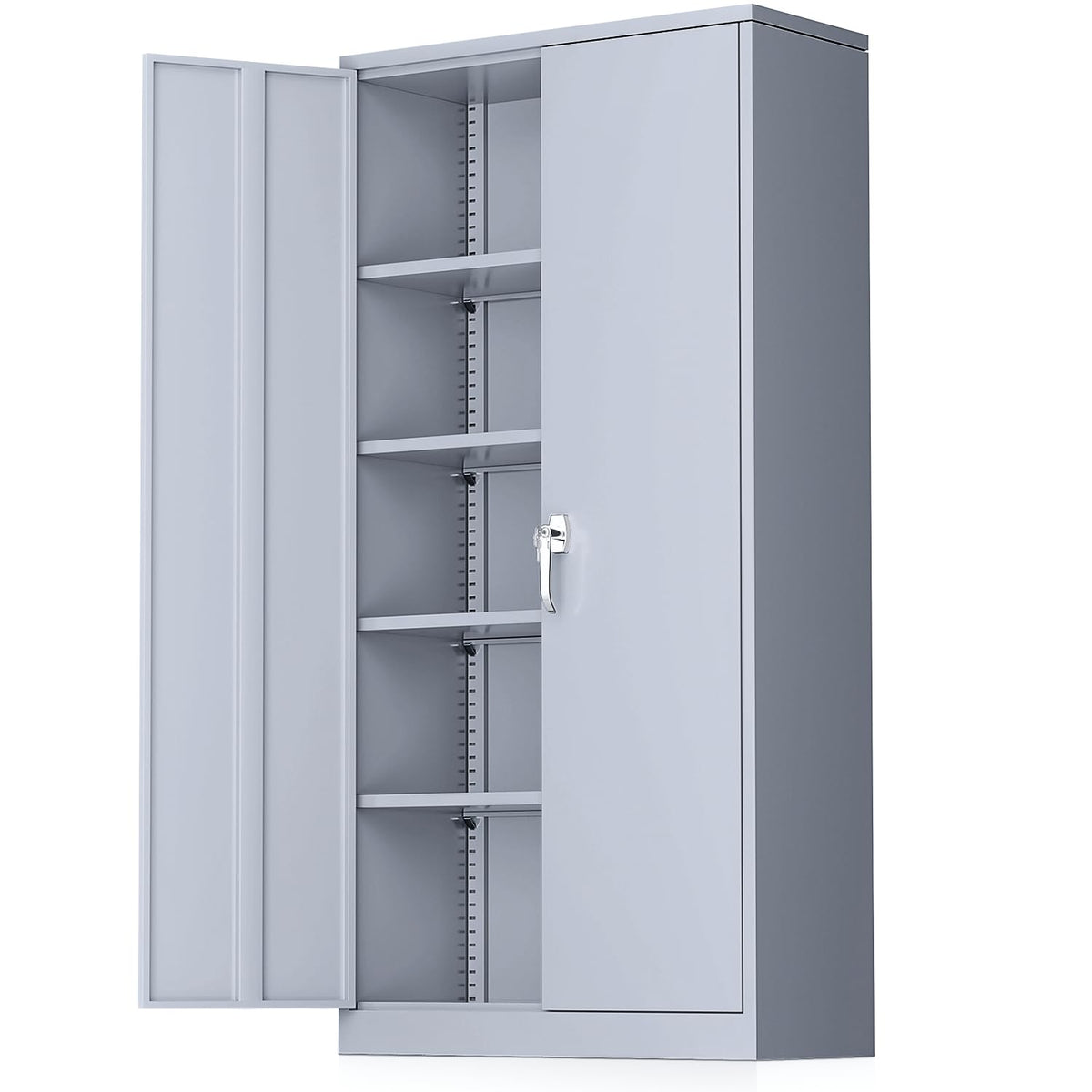 Greenvelly Metal Storage Cabinet, 36" Locking Storage Cabinet with Doors and Shelves, Lockable Storage Cabinets for Home Office, Utility Locker Cabinet, Steel Garage Cabinet with 2 Keys, Black