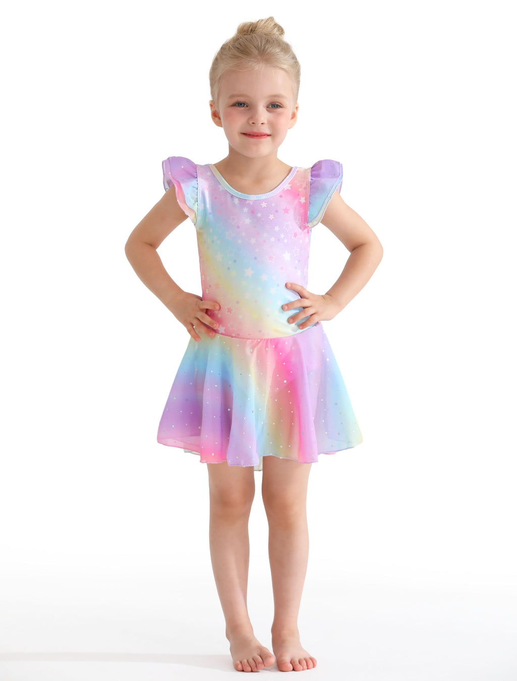Mecceos Ballet Leotards for Girls Toddler Dance Leotards Short/Long Sleeve Skirt Ballerina Outfits