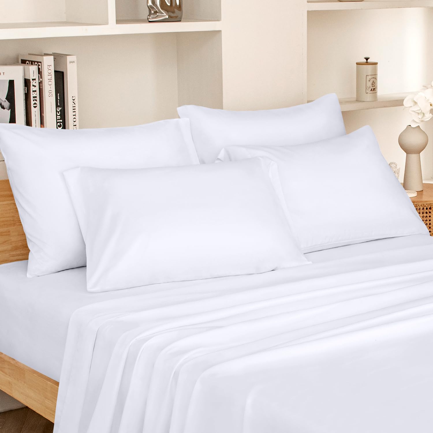 HOMEIDEAS Full Size Bed Sheets - 6 Piece Set (Aqua Blue) - Extra Soft Brushed Microfiber 1800 Bedding Sheets, Deep Pocket, Wrinkle & Fade Free