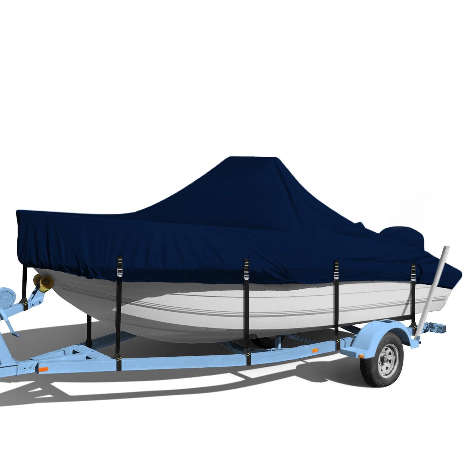 Center Console Boat Cover, 900D Heavy Duty Boat Center Console Cover, Waterproof Boat Covers 16-18.5 FT with Motor Cover and Metal Windproof Adjustable Buckle, Black
