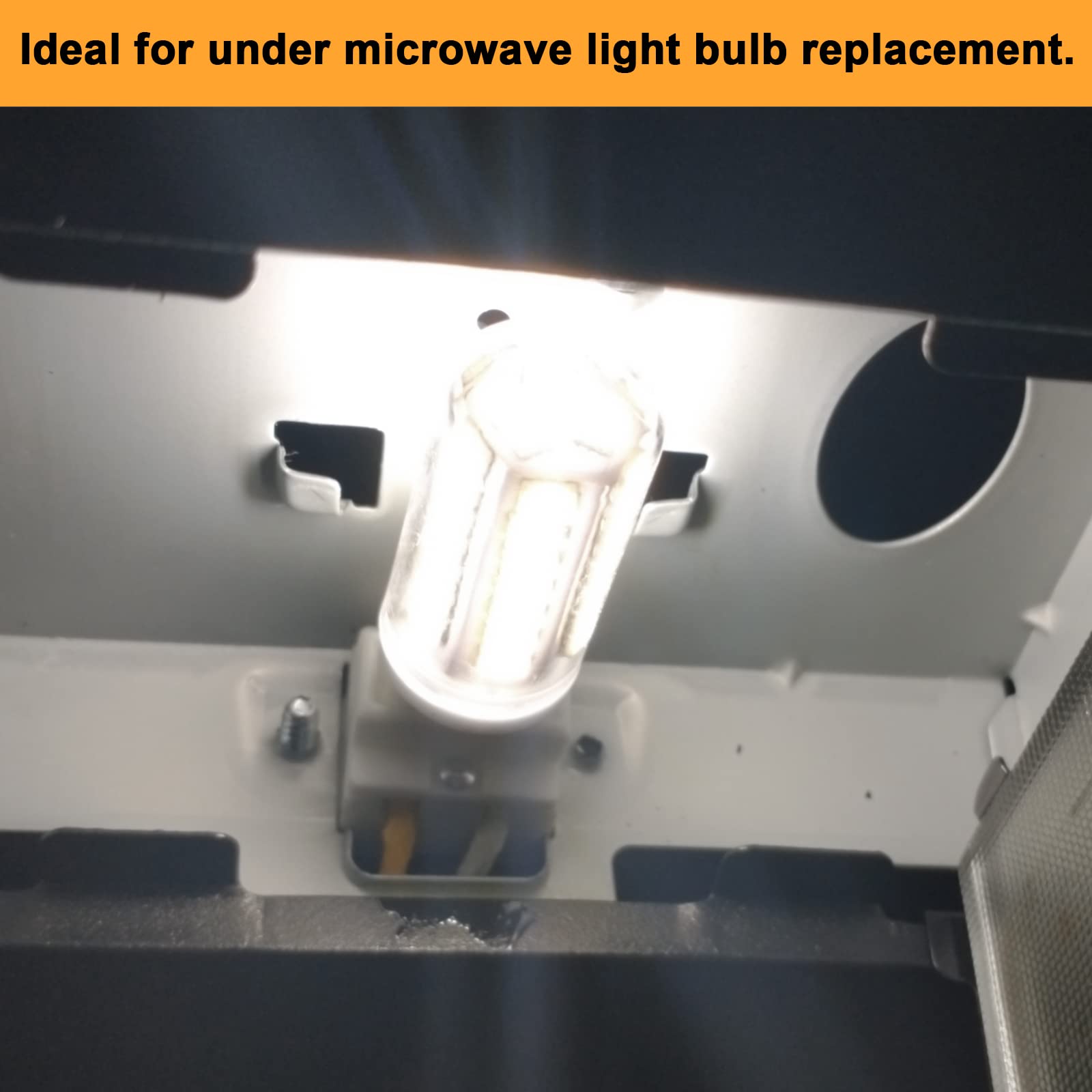 G8 LED Bulb 3W, WB25X10019 Halogen Bulb 20W Replacement for GE Microwave Oven Light, T4 JCD Type G8 Bi-Pin Base, 120 Volt, Daylight White 6000K, 2-Pack