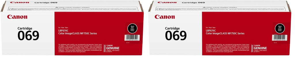 Canon Genuine 069 Black Toner Cartridge Compatible with MF753Cdw,MF751Cdw,LBP674Cdw,(Pack of 2)