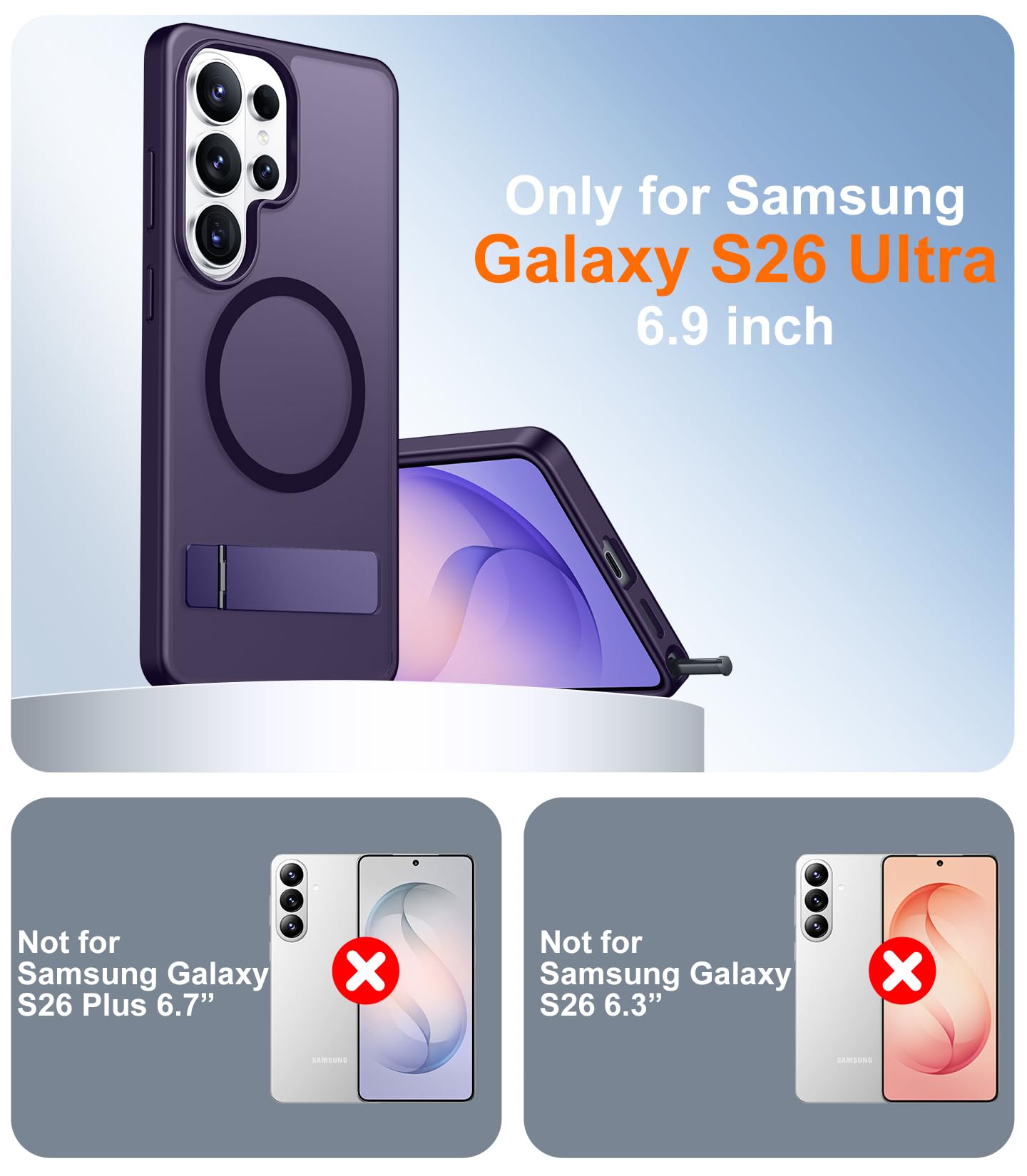 for Samsung Galaxy Z Fold 8 Case,[Compatible with MagSafe][Built-in HD Screen Protector & Kickstand][Hinge Protection]Translucent Matte Full-Body Shockproof Phone Case for Galaxy Z Fold 8,Black