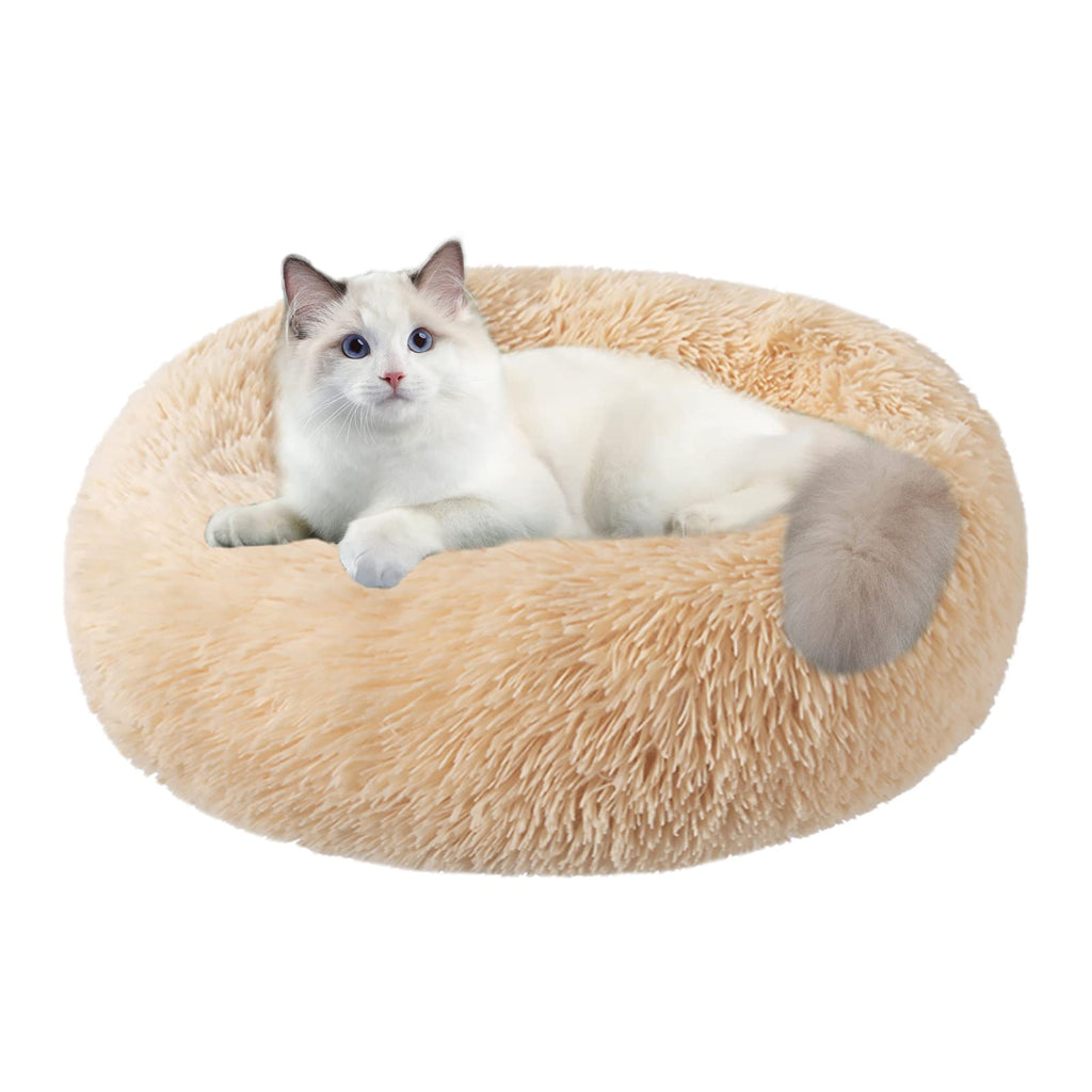 Nisrada Cat Beds for Indoor Cats,15.7 Inch Small Cats Beds, Washable-Round Pet Bed for Puppy and Kitten with Slip-Resistant Bottom