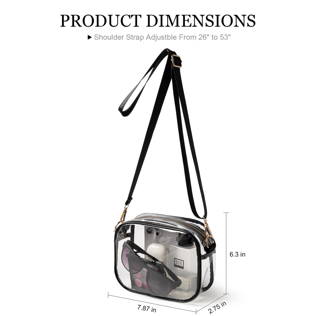 TOBVZOO Clear Bag Stadium Approved, Crossbody Transparent Bag for Concerts Sports Events, Purses for Men & Women