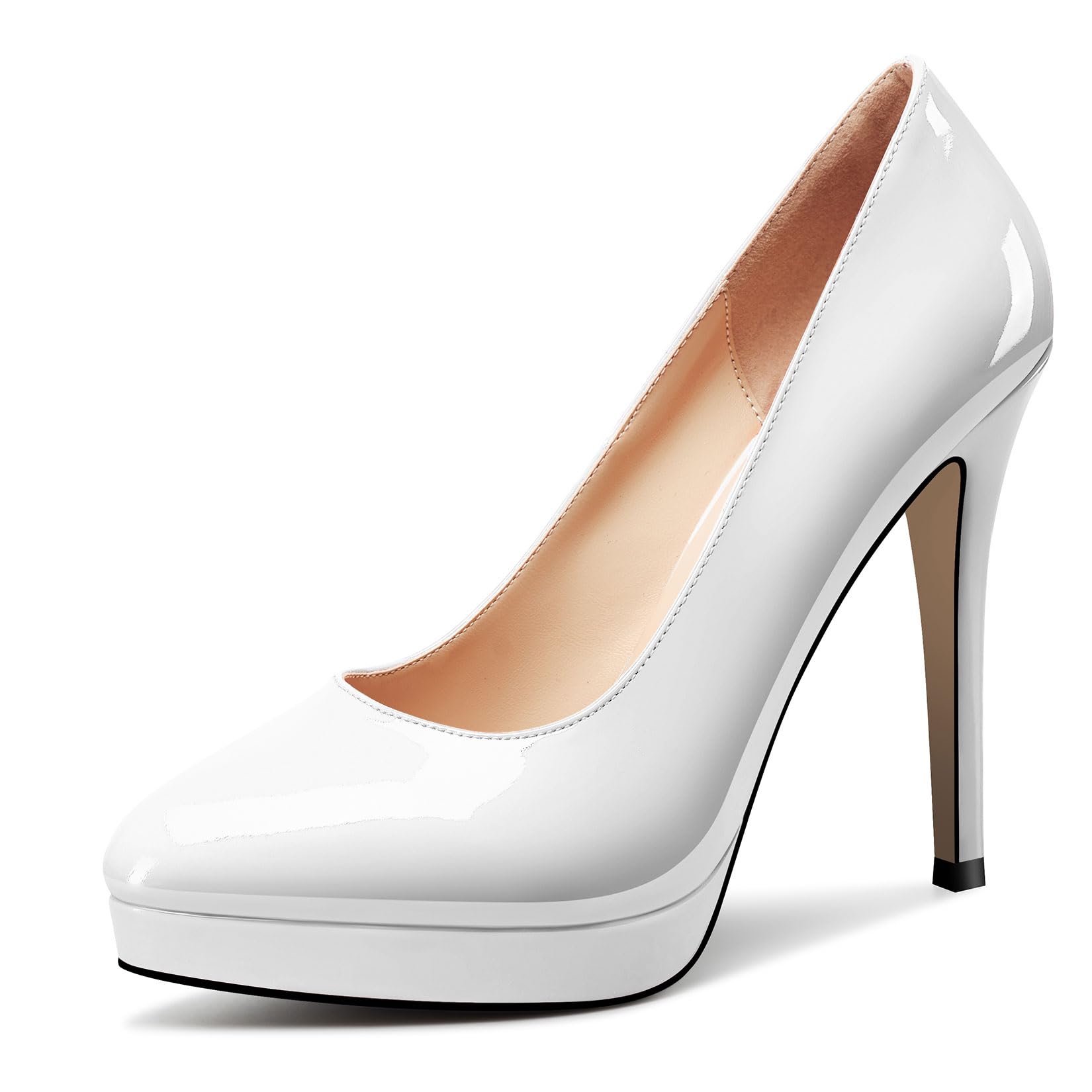 Castamere Womens High Heels Platform Pumps Slip-on Stilettos 12CM Heel Office Dress Shoes