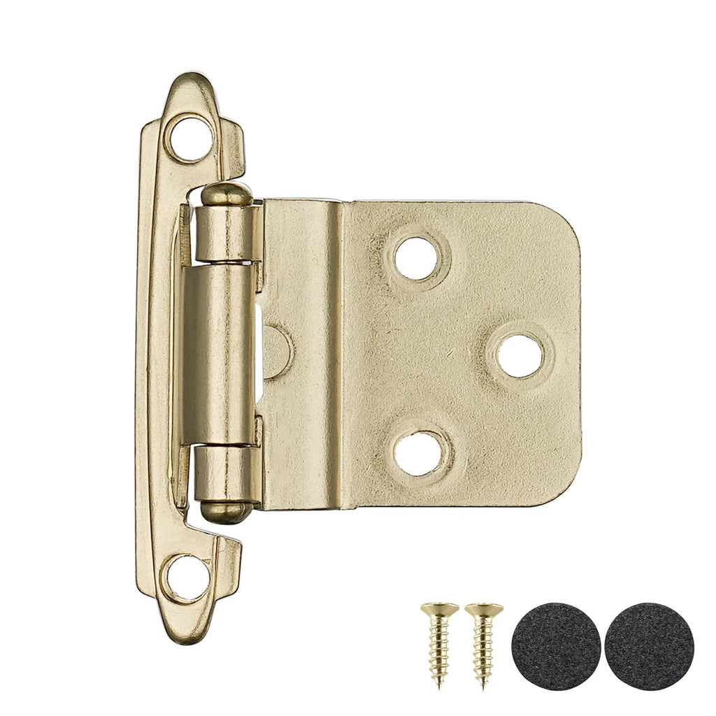 JQK 3/8 Inch Inset Cabinet Door Hinges Oil Rubbed Bronze, 4 Pack 2 Pairs Flush Face Mount Cupboard Self-Closing Kitchen Cabinet Hardware Hinges with Door Bumper, CH201-ORB-P4