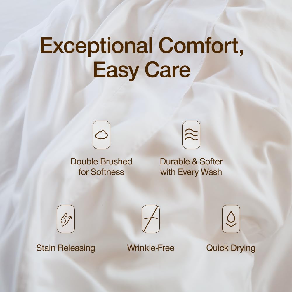Coop Home Goods Cool+ Cooling Bed Sheets, 4 Piece Full Sheet Set, Dove Grey Breathable Cooling and Super Soft, Luxury Spa & Hotel Quality, Full Size Bed Set