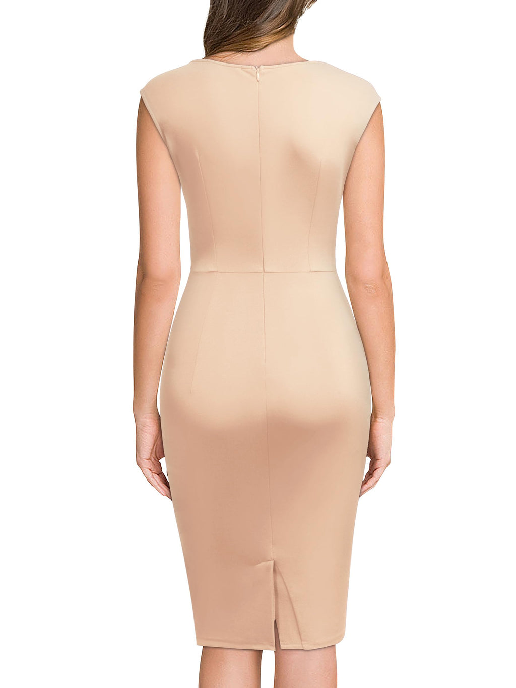 Miusol Women's Retro Ruffle Style Slim Work Pencil Dress