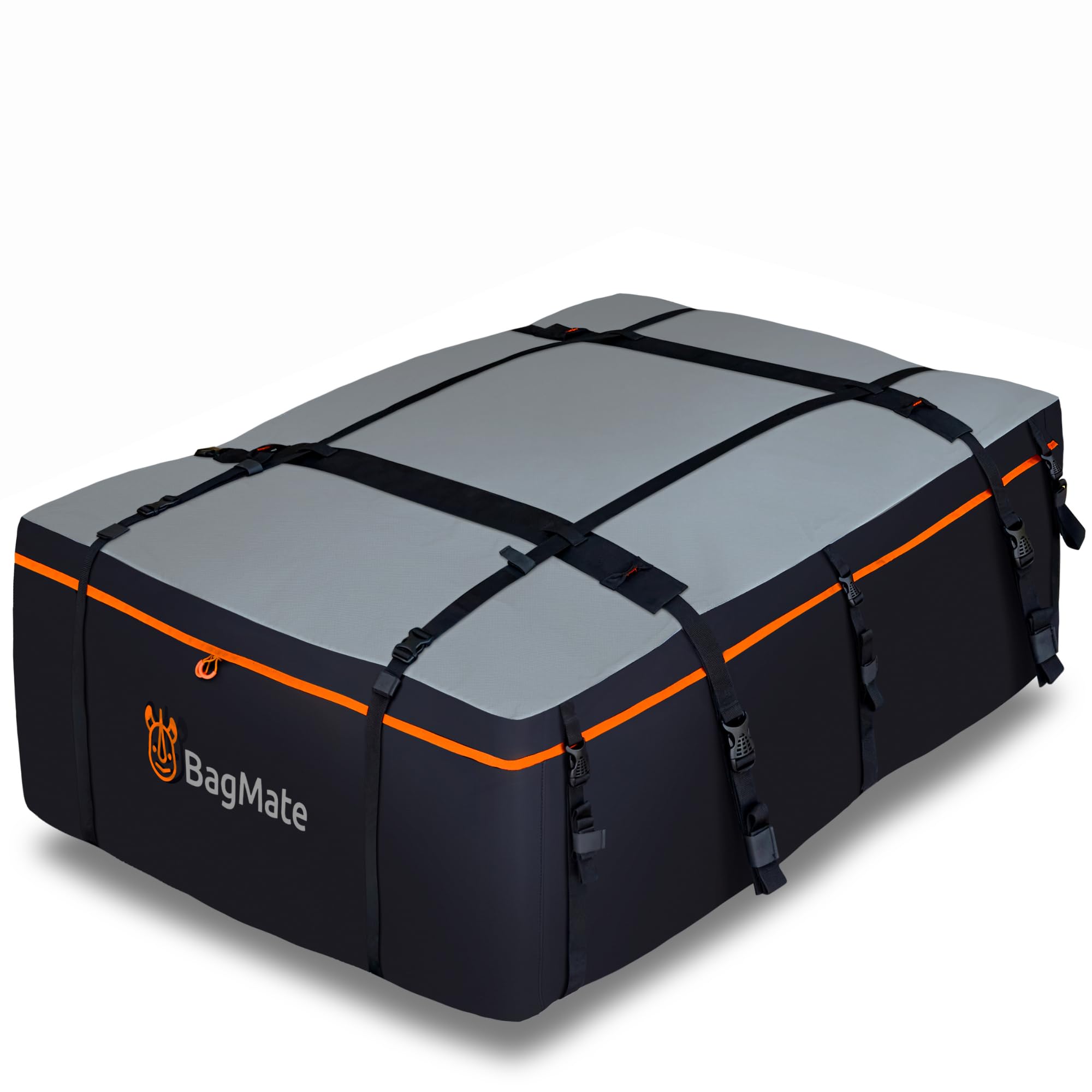 19 Cubic Feet Roof Bag – Safety Tested Heavy-Duty Waterproof Rooftop Cargo Carrier for All Cars & SUVs (with or Without Rack) – Includes Protective Mat & Storage Bag – Military-Grade 840D PVC
