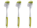 Dish Brush with Handle, Firm & Stiff Bristles Dish Scrubber for Pots, Pans & Sink Cleaning, 2 Pack