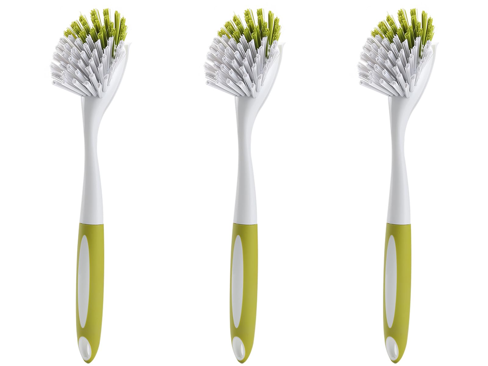Dish Brush with Handle, Firm & Stiff Bristles Dish Scrubber for Pots, Pans & Sink Cleaning, 2 Pack