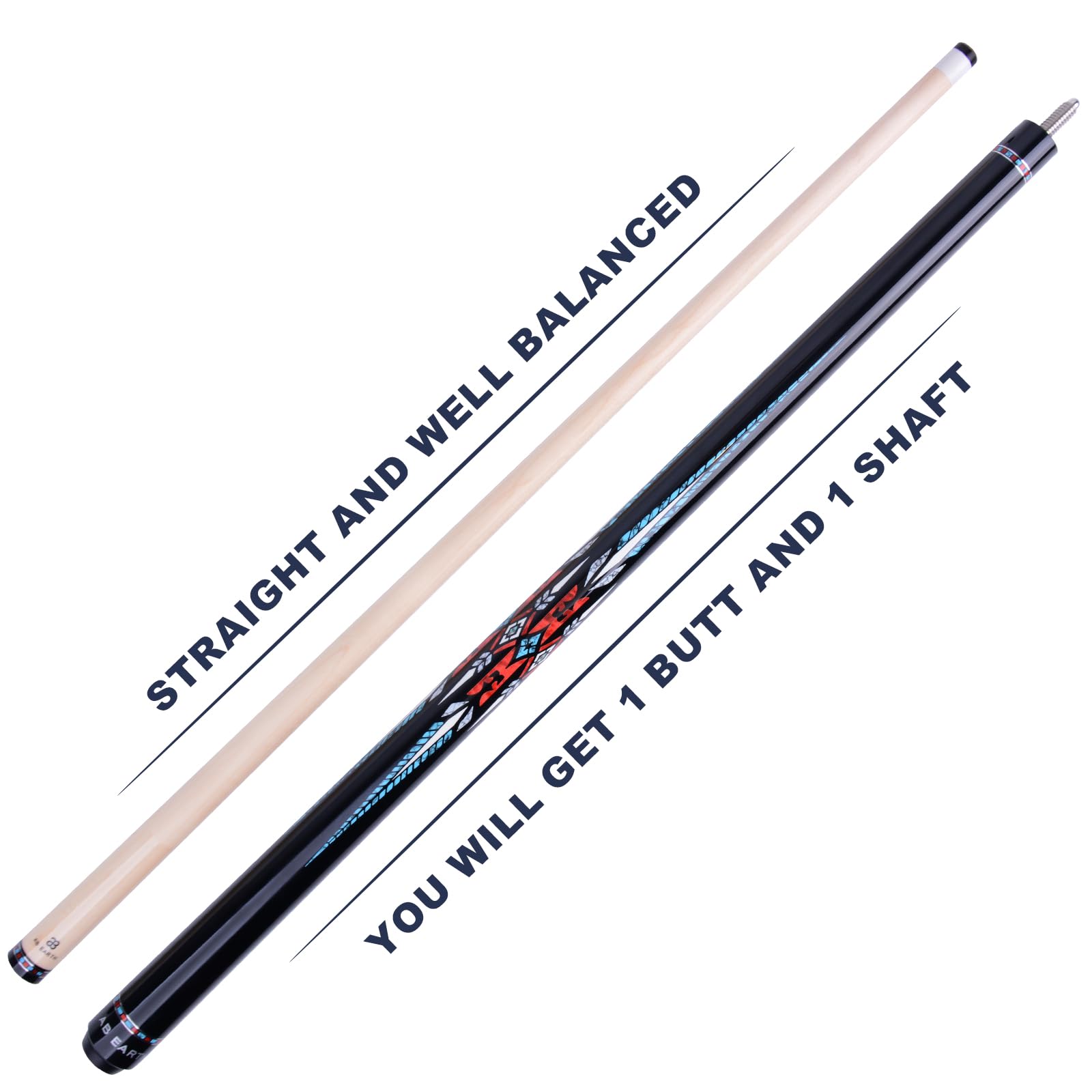 36”/42”/48” Canadian Maple Billiard Short Pool Cues for Tight Places