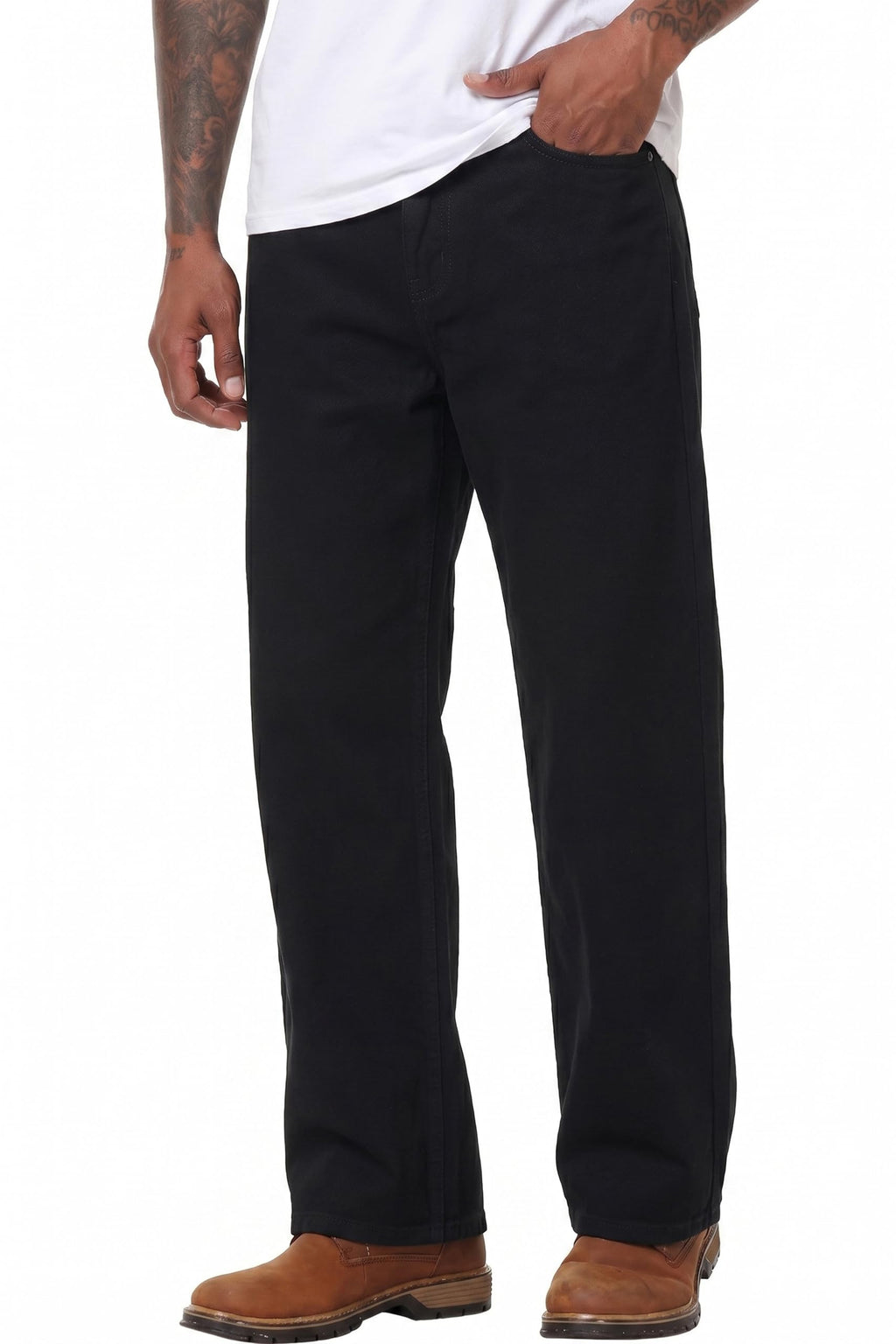 MZNBURAM Men's Non-Stretch Loose Fit Wide-Leg Baggy Jeans Pants