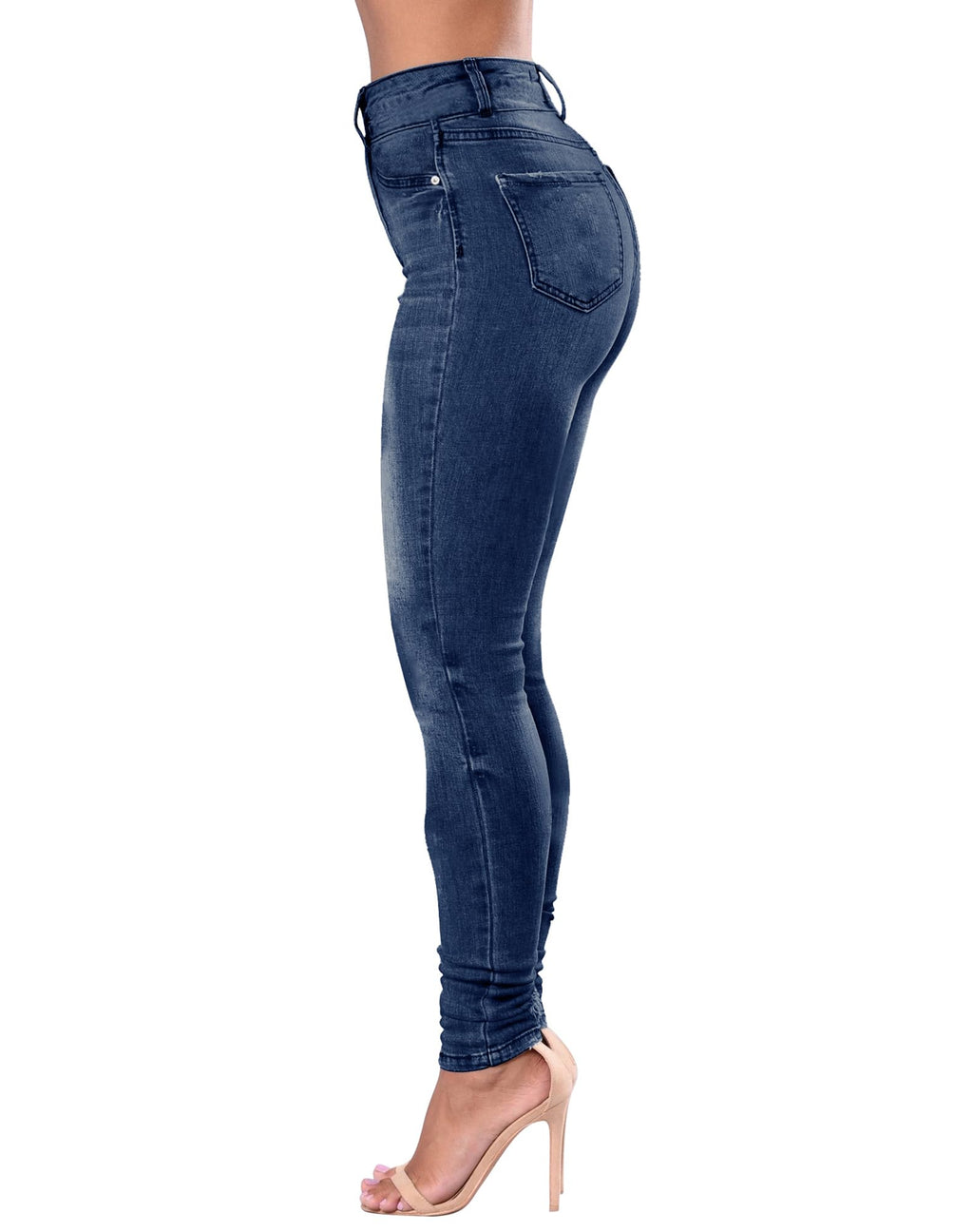 Qazel Vorrlon Women's High Waisted Jeans for Women Ripped Skinny Stretch Distressed Jeans High Rise Butt Lifting Demin Pants