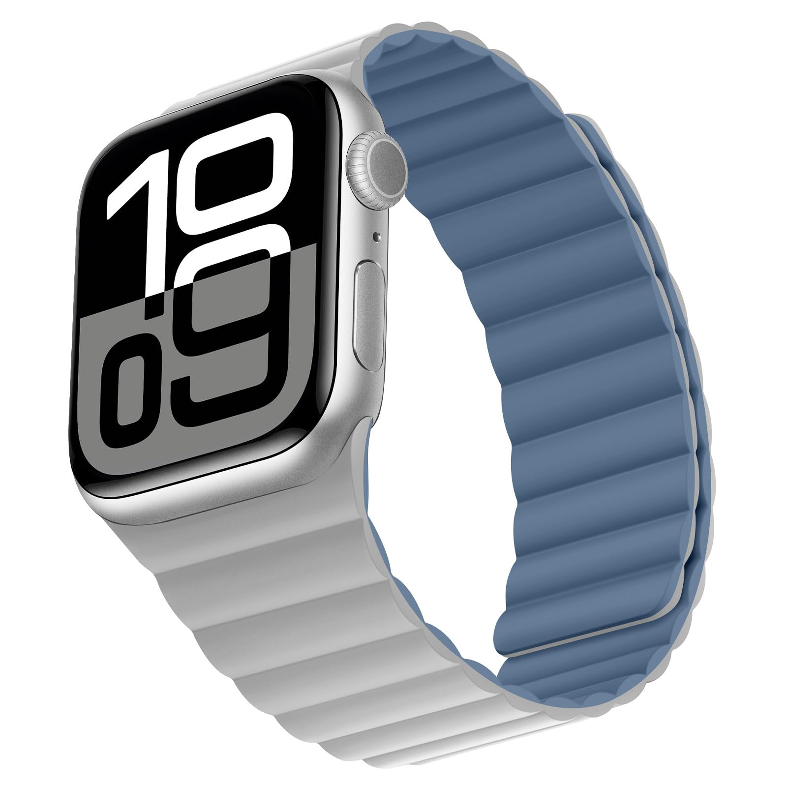 Bisikor Compatible with Apple Watch Band 49 46 45 44 42 41 40 38mm, Double Sided Wearable Silicone Magnetic Strap for iWatch Ultra SE Series 11 10 9 8 7 6 5 4 3 2 1 (38/40/41/42, Beige/Gray)
