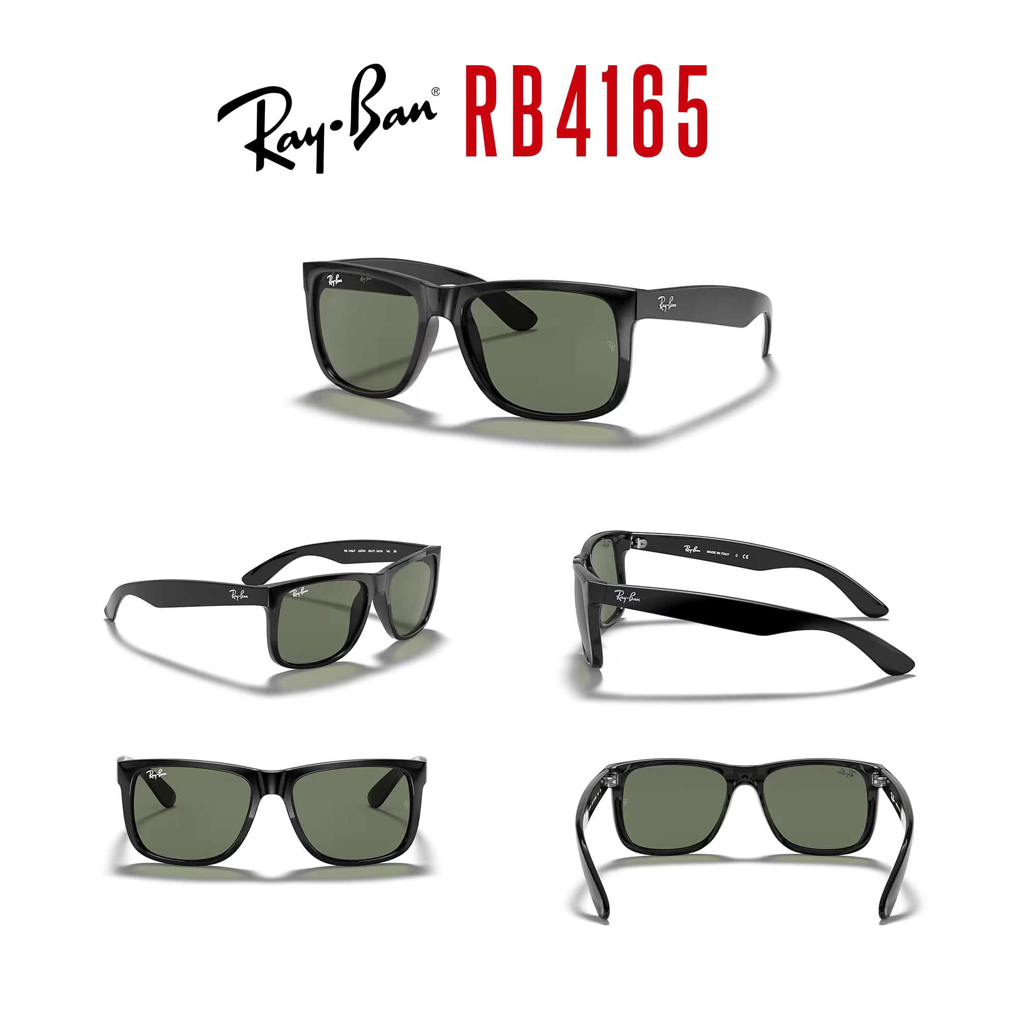 Ray-Ban RB4165F Justin Classic Square Sunglasses for Men