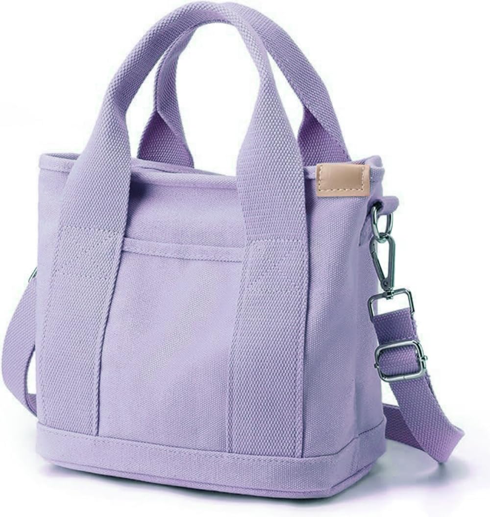 Small Tote Bag with Zipper, 2024 Canvas Multi-Pocket Crossbody Bag Shoulder Bag Satchel Hobo Bag Messenger Bag